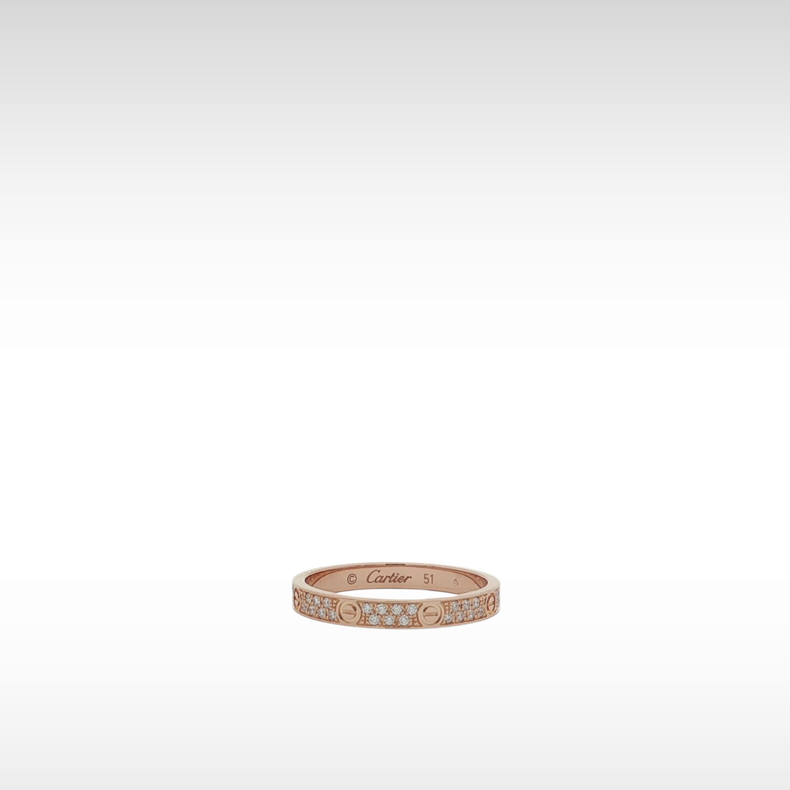 LOVE Paved Small Pink Gold Ring 51/5.75