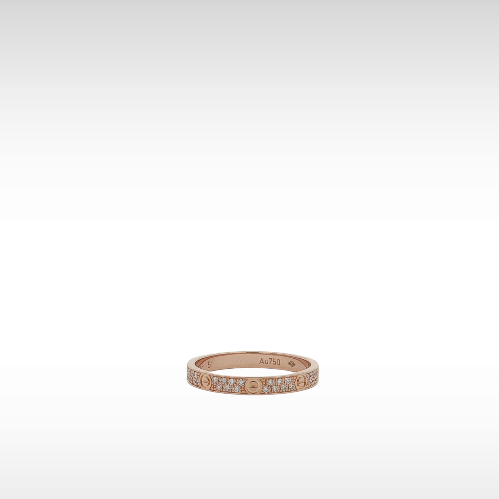 LOVE Paved Small Pink Gold Ring 51/5.75