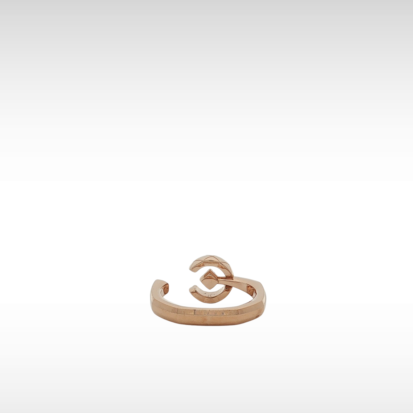 Coco Quilted Motif Ring Beige Gold 51/5.75