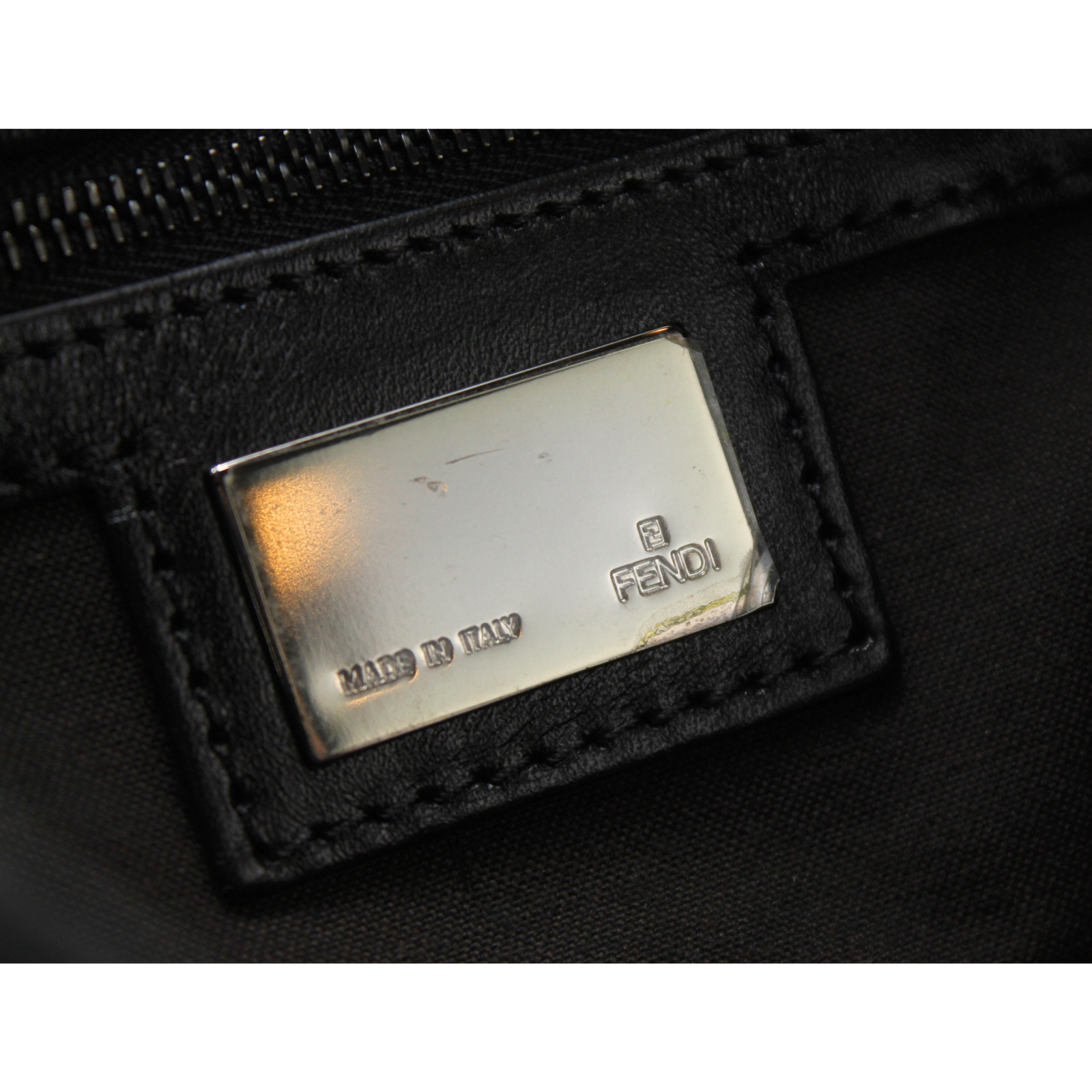 Mama Baguette Zucca Canvas Black Shoulder Bag