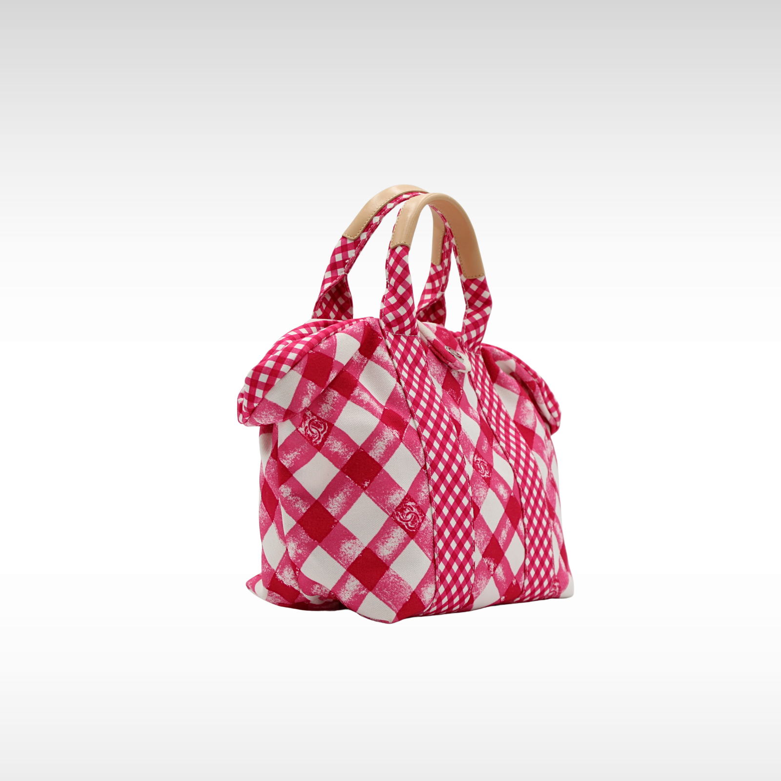 Canvas White+Pink Hand Bag