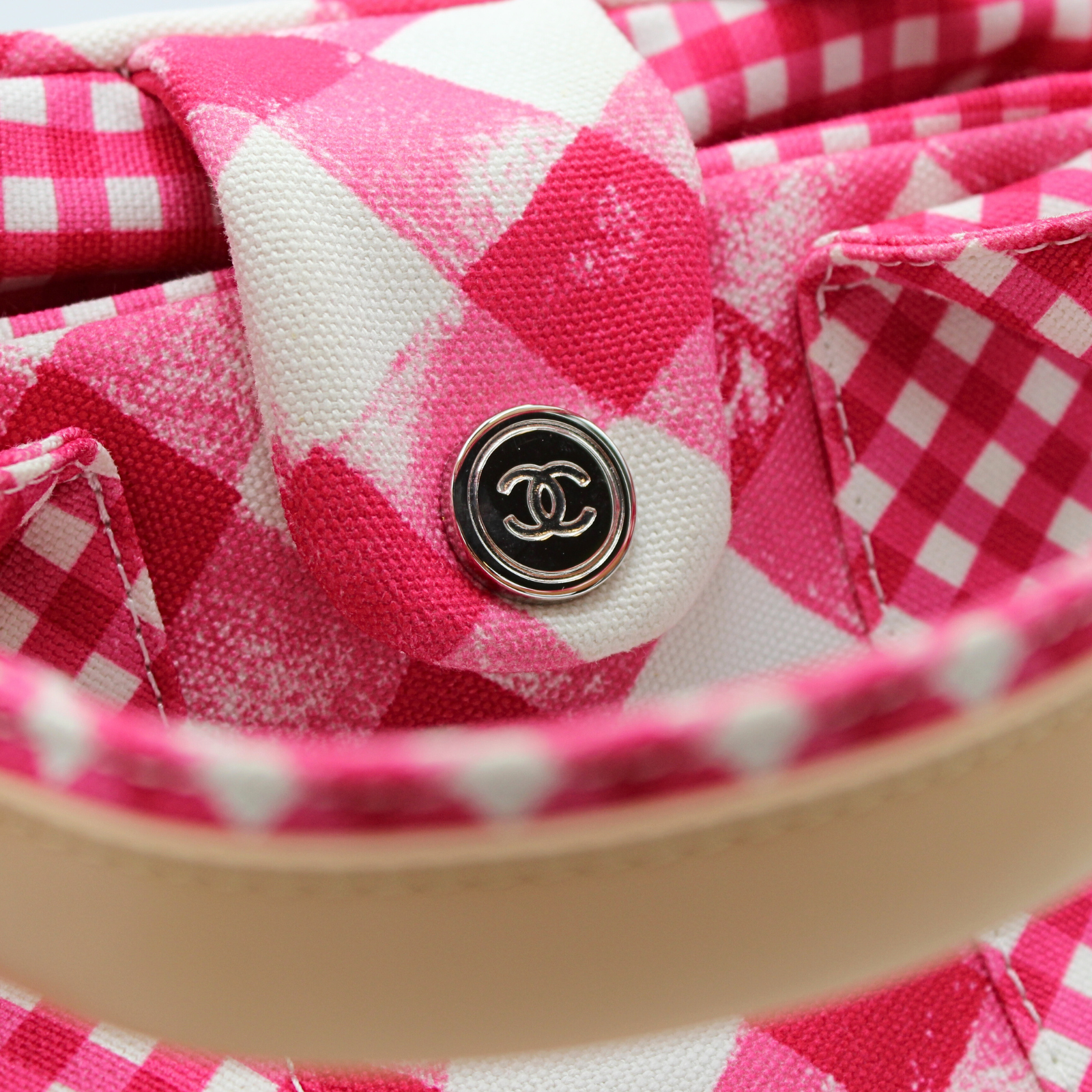 Canvas White+Pink Hand Bag