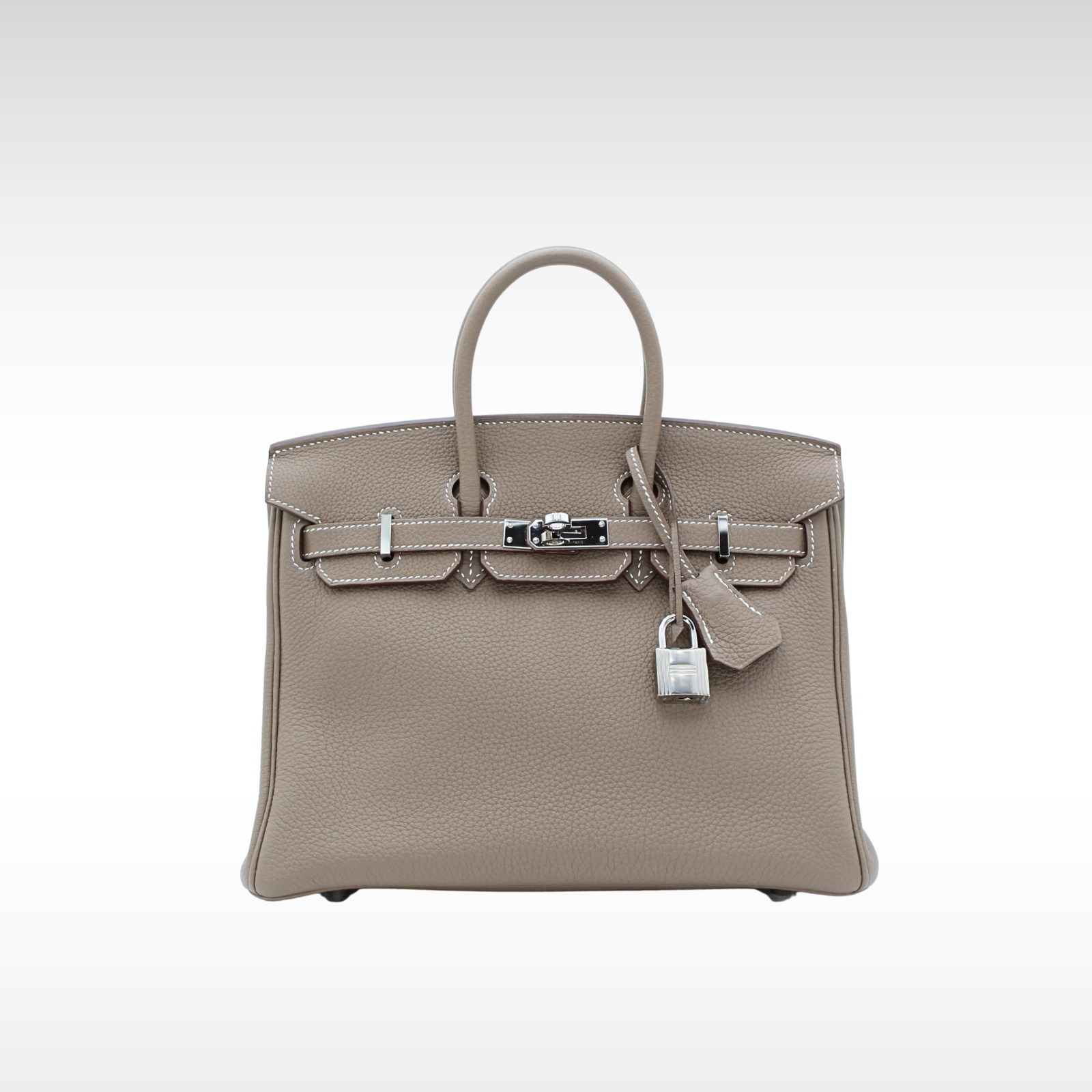 HERMES Birkin Grey Togo Palladium 25 Handbag