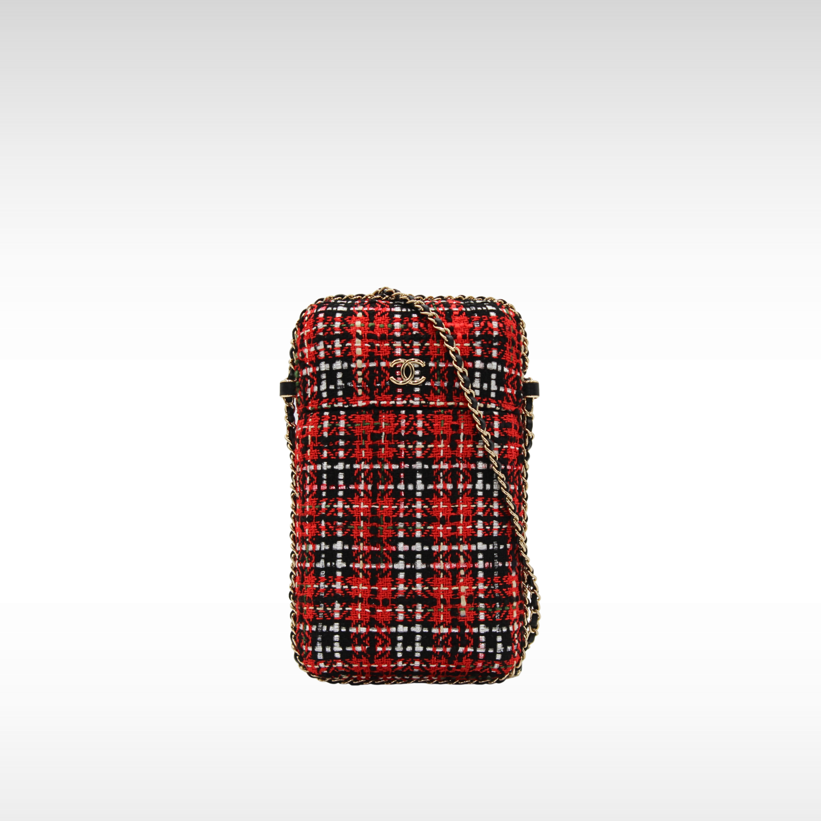 Tweed Red+Black Phone Holder