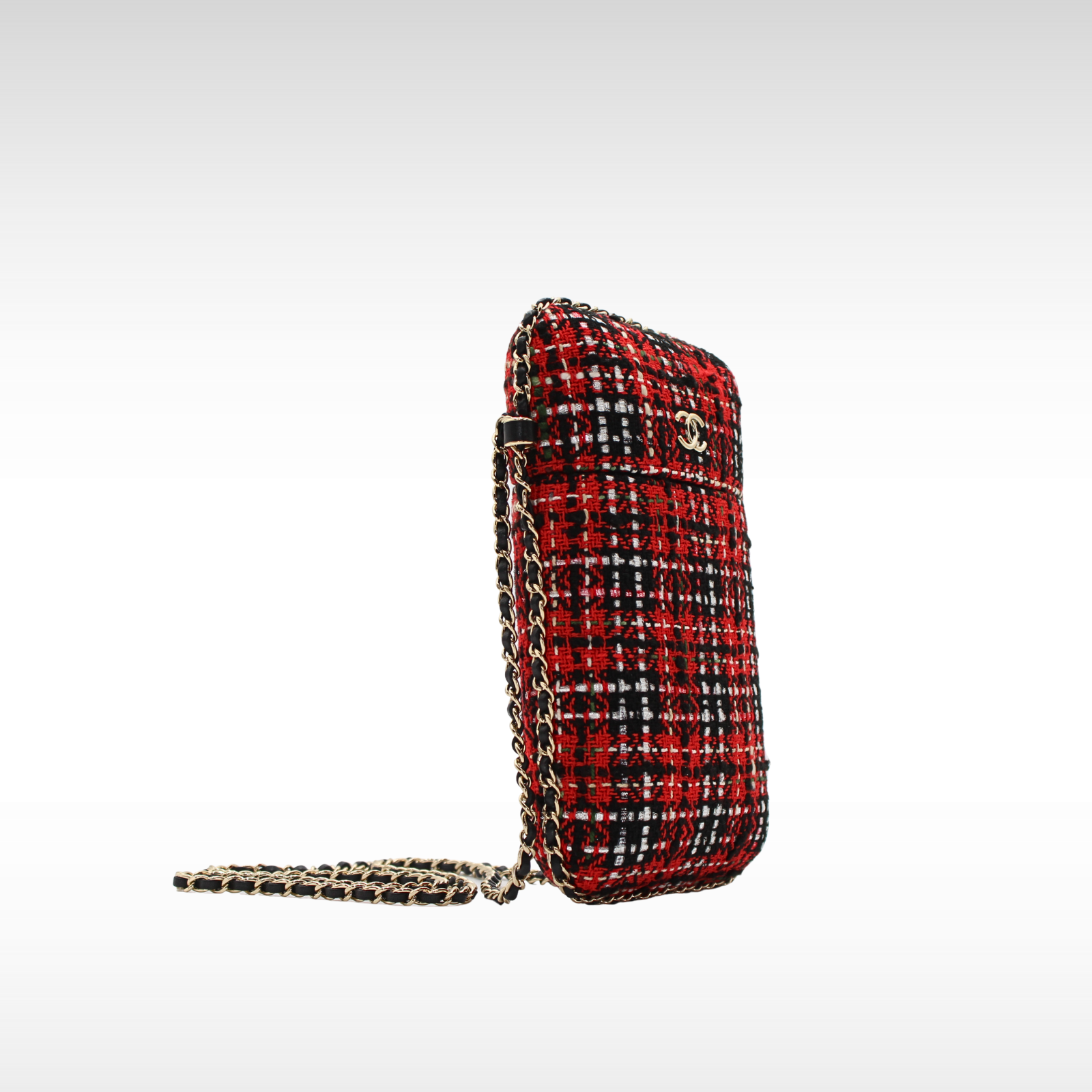 Tweed Red+Black Phone Holder