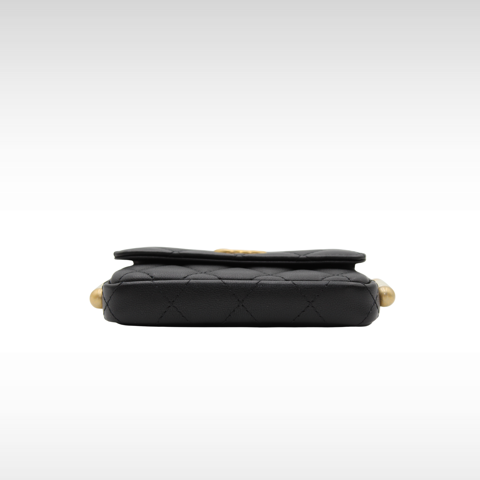 Matelasse Lamb Black Wallet on Chain