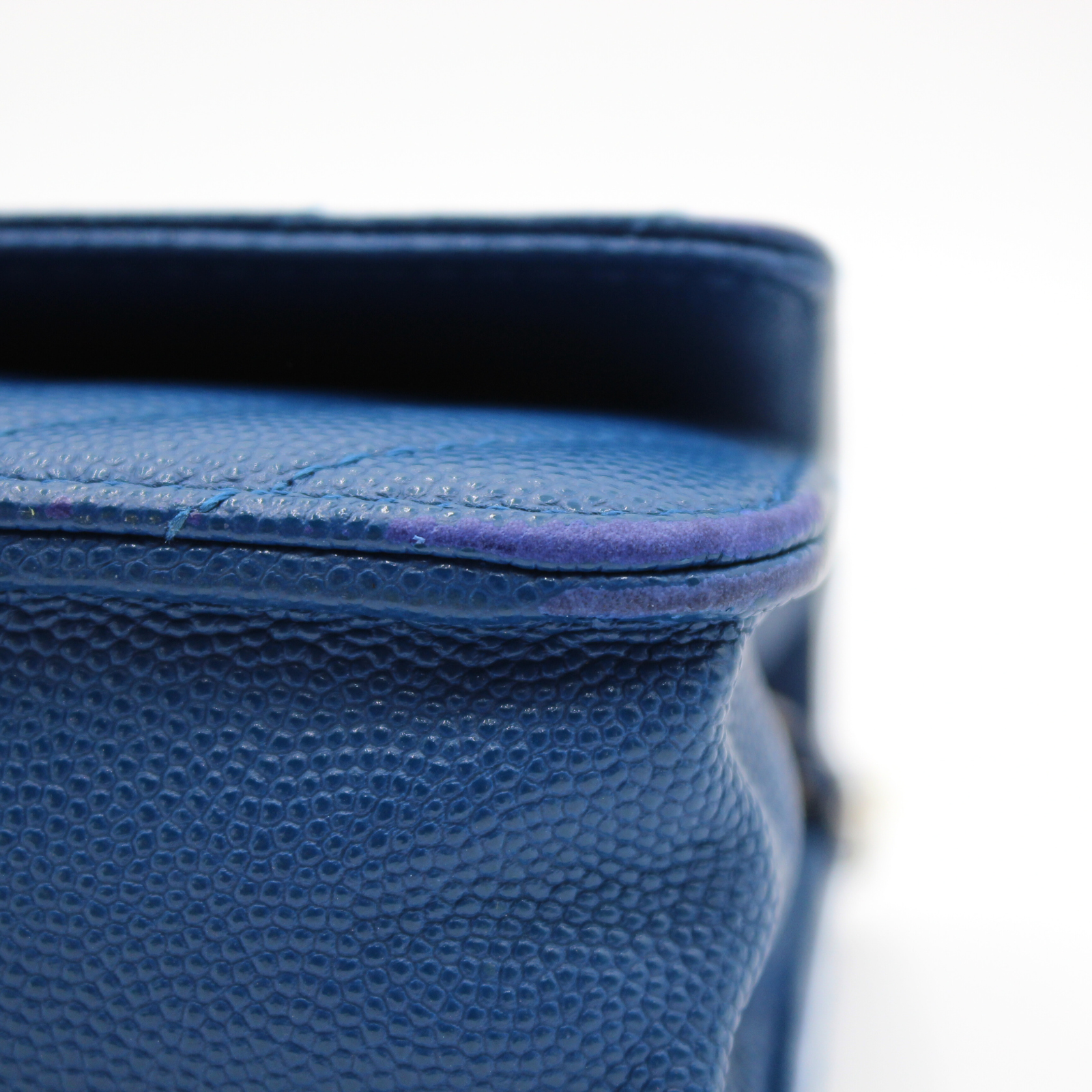 Timeless Classic Caviar Blue Wallet On Chain