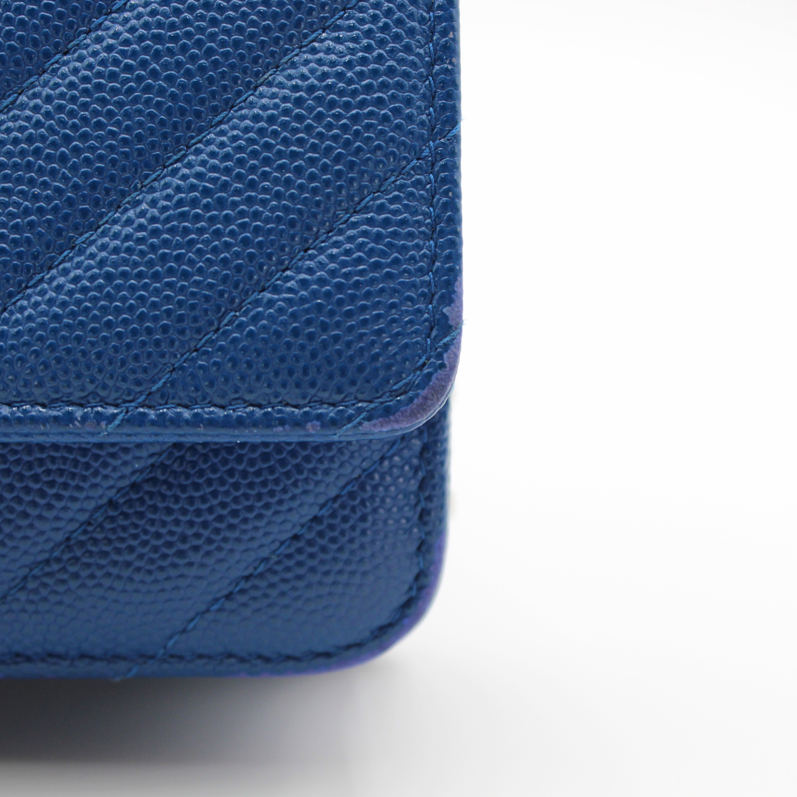 Timeless Classic Caviar Blue Wallet On Chain