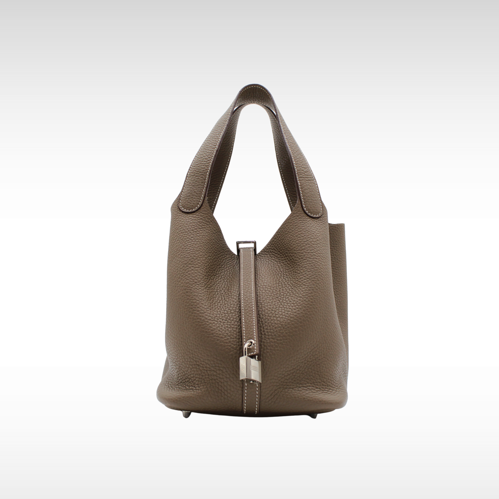Picotin Lock 22 Taurillon Clemence Etoupe Hand Bag