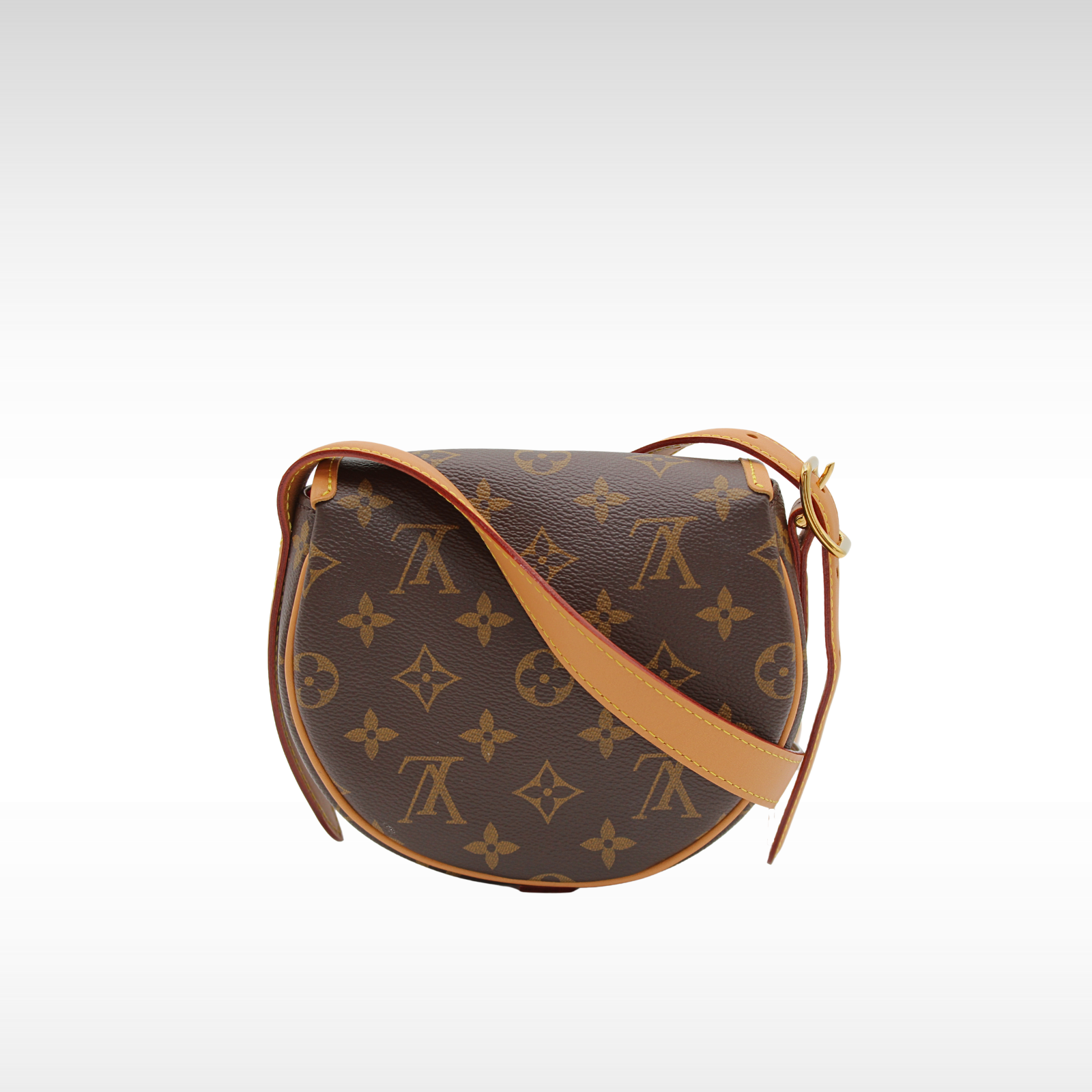 Tambourin Monogram Coated Canvas Marron Cross Body Bag