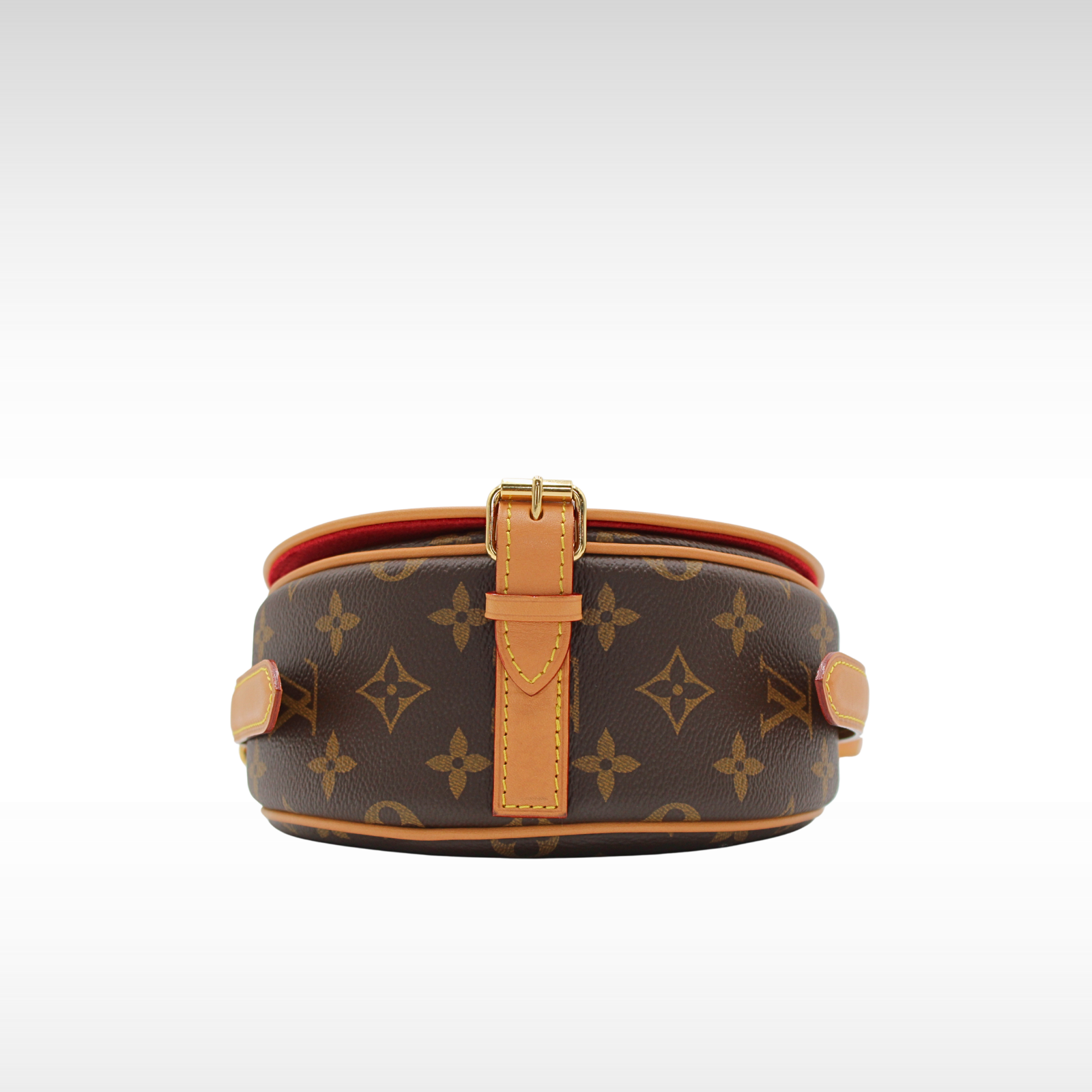Tambourin Monogram Coated Canvas Marron Cross Body Bag