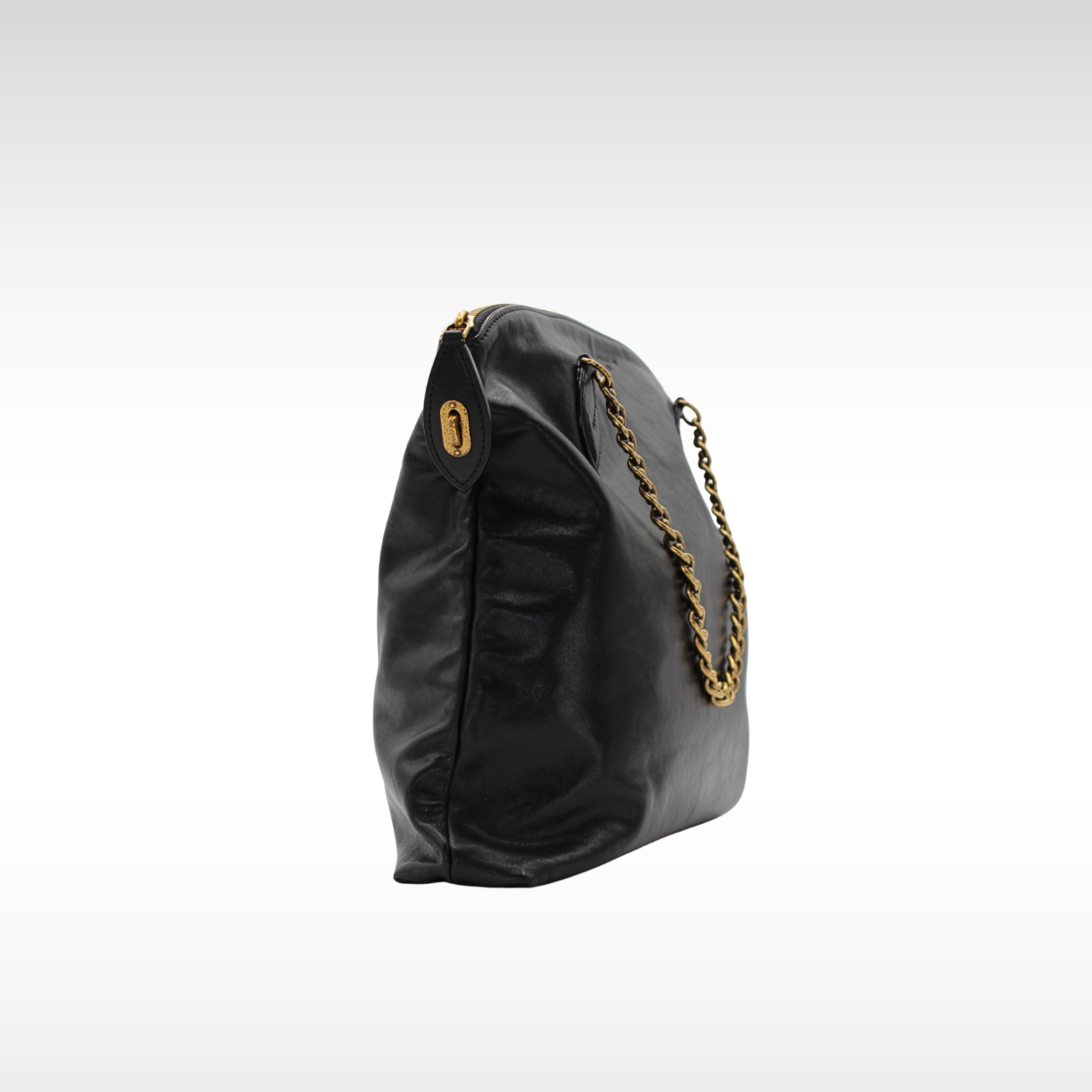 Lockit Chain 2013AW Calf Black Hand Bag
