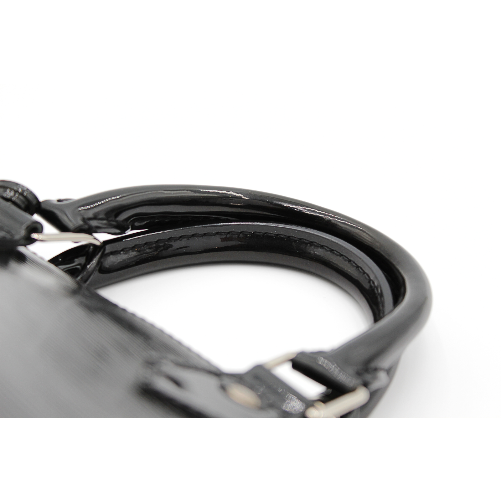 Alma PM Epi Electric Enamel Black Hand Bag