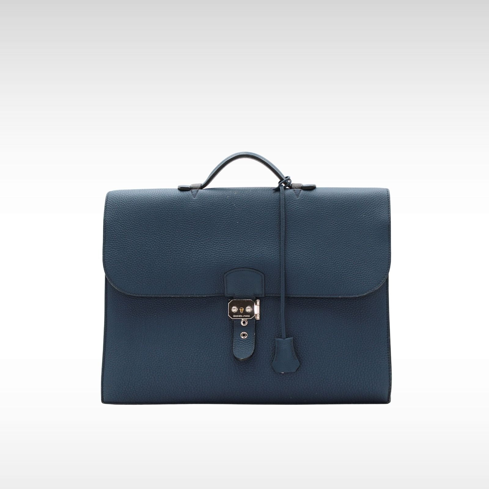 Sac A Depeches Multipocket 38-2 Togo Blue De Prusse+Black Briefcase