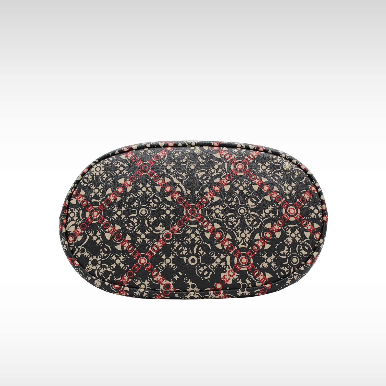 Black Coated Canvas Hand Bag