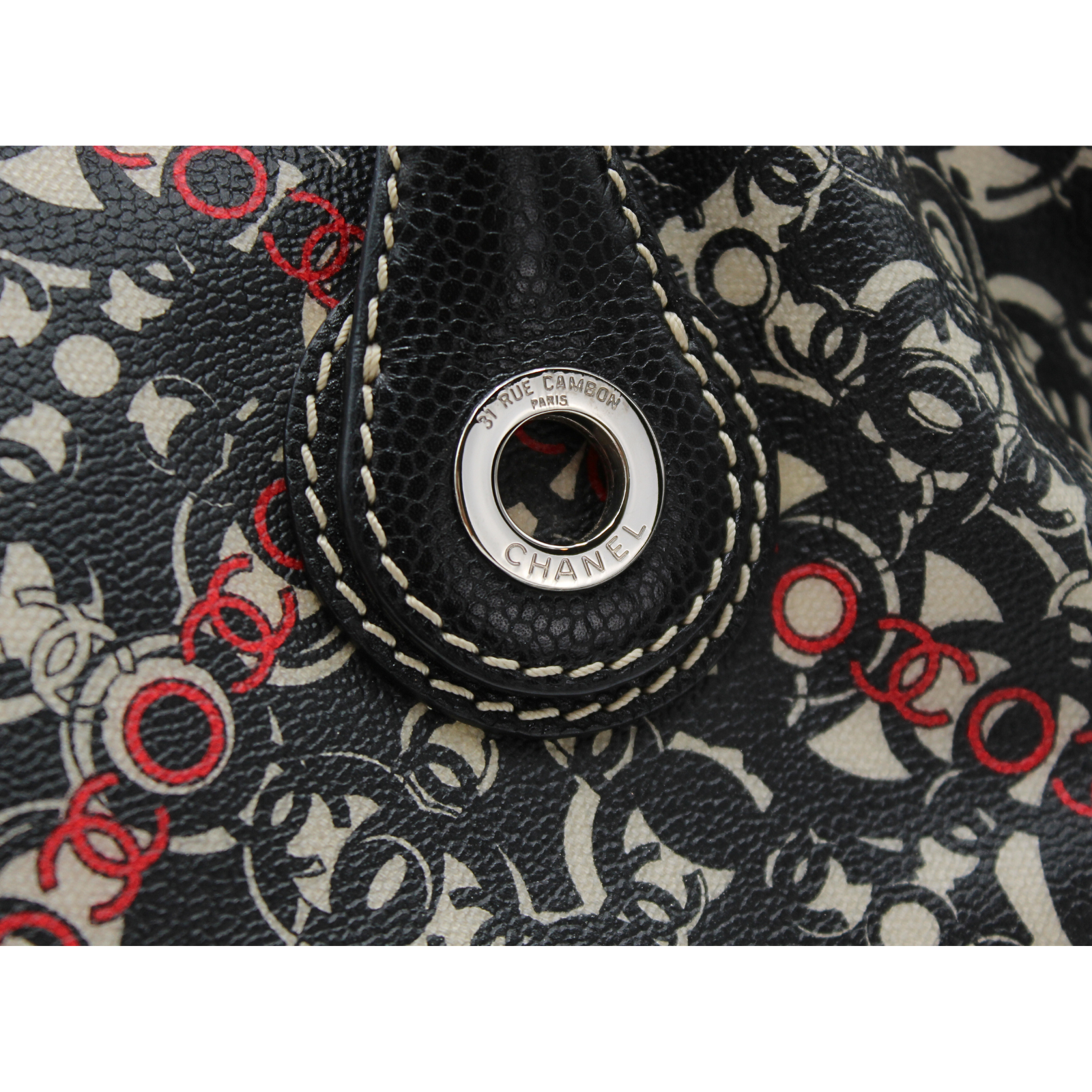 Black Coated Canvas Hand Bag