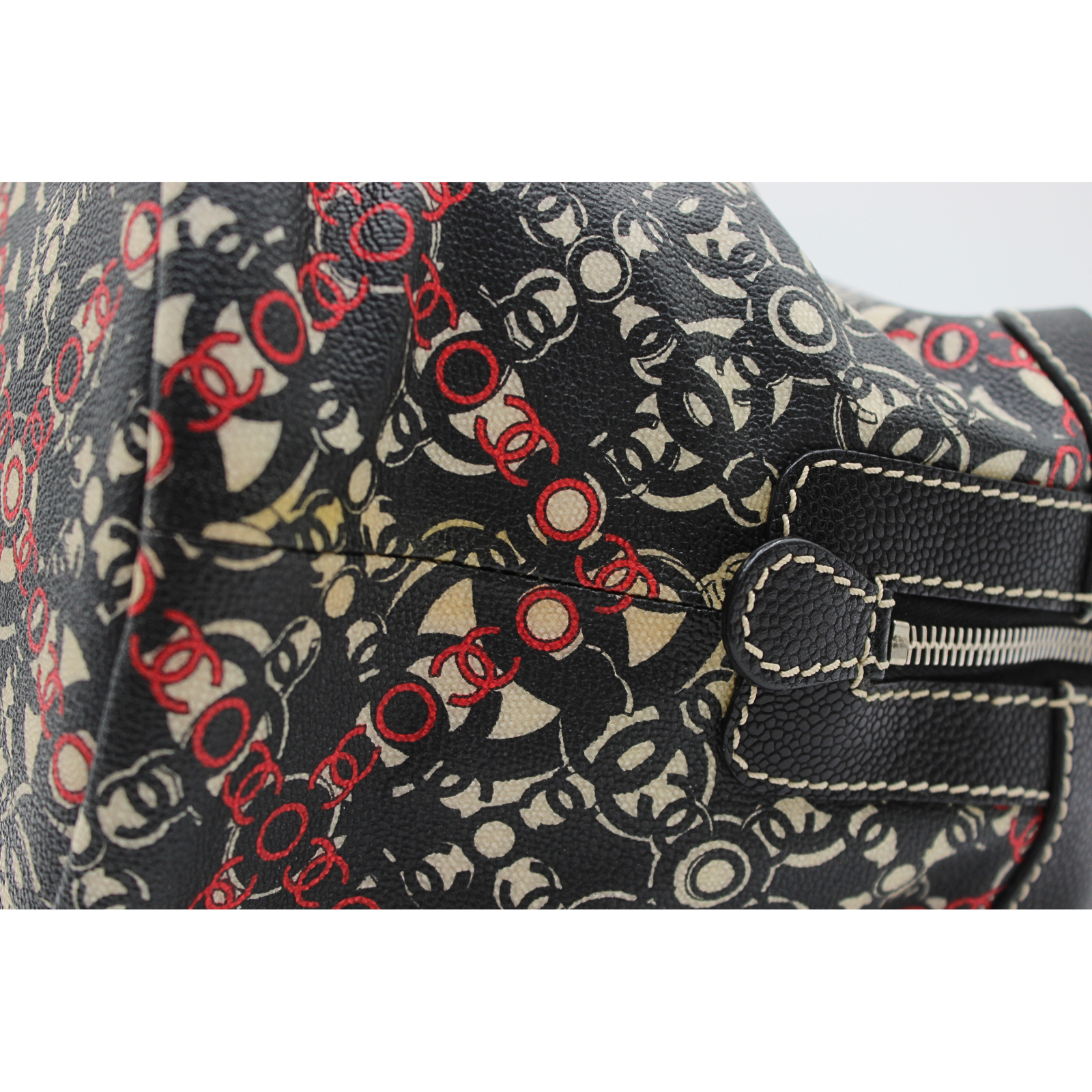 Black Coated Canvas Hand Bag