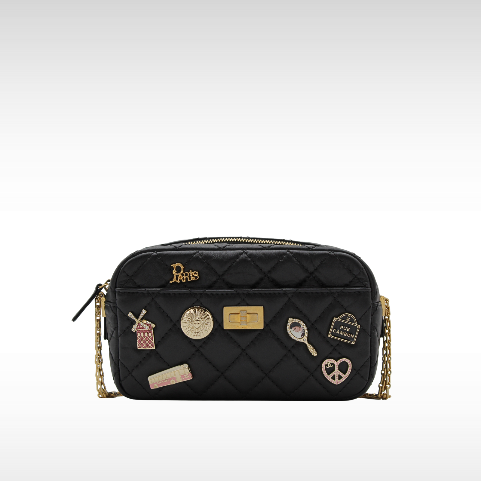 2.55 Calf Black Crossbody Bag