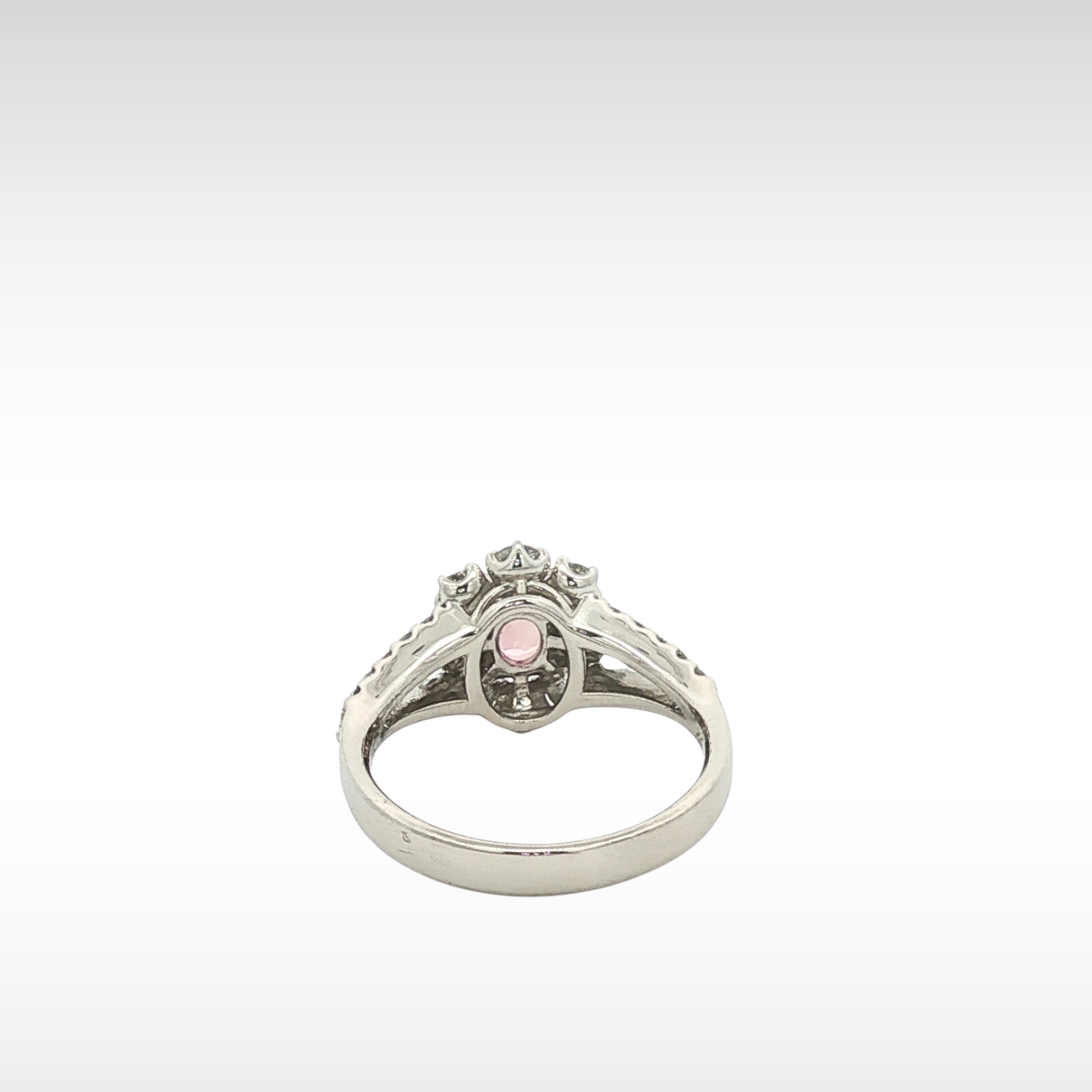 Pink Sapphire Diamond PT900 Ring 6