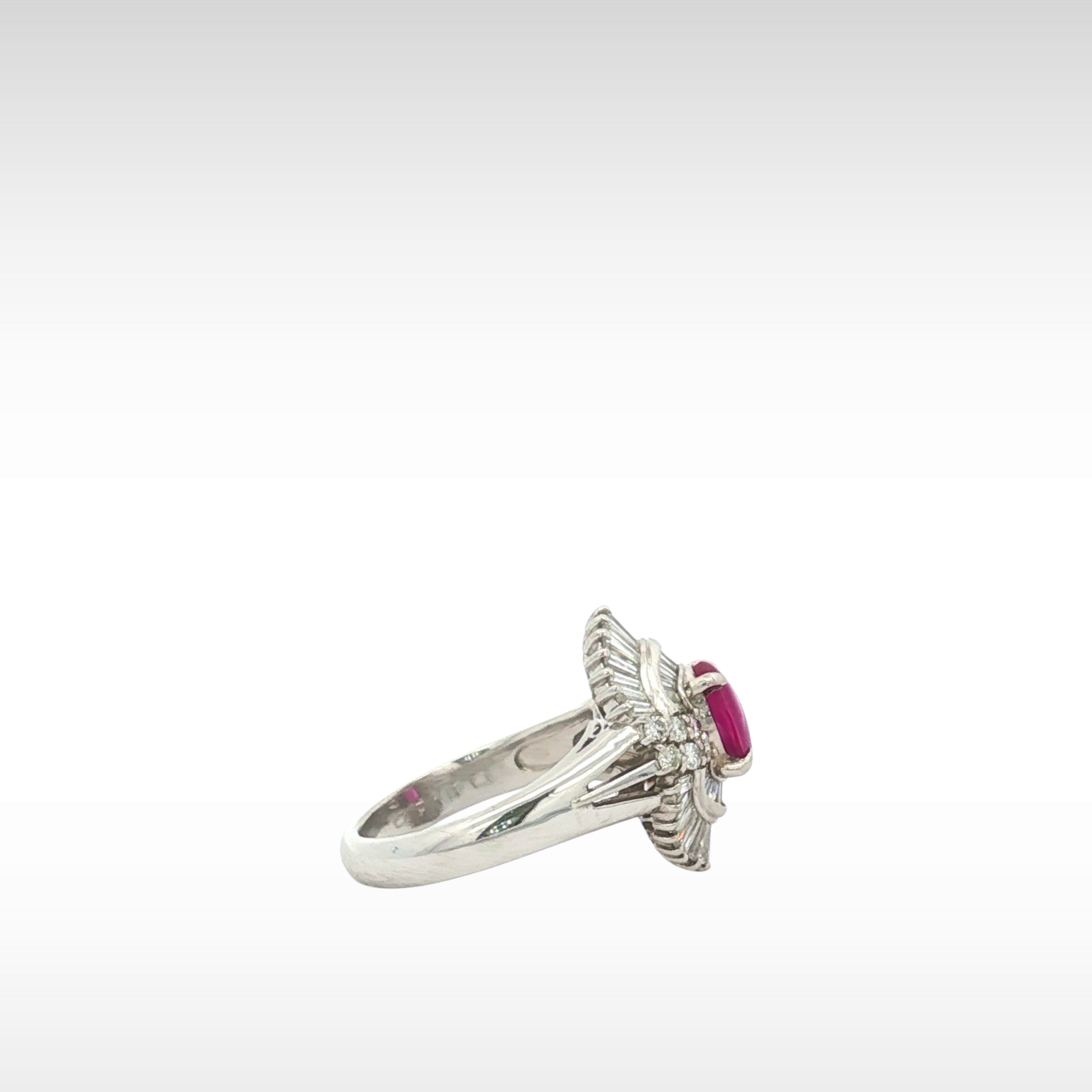 Star Sapphire Diamond PT900 Ring 5.5