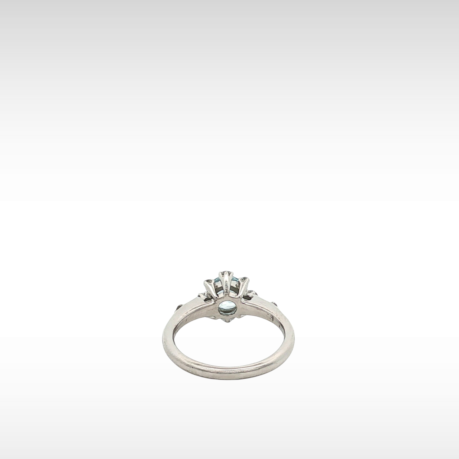 Aquamarine Diamond White Gold Ring 5.25