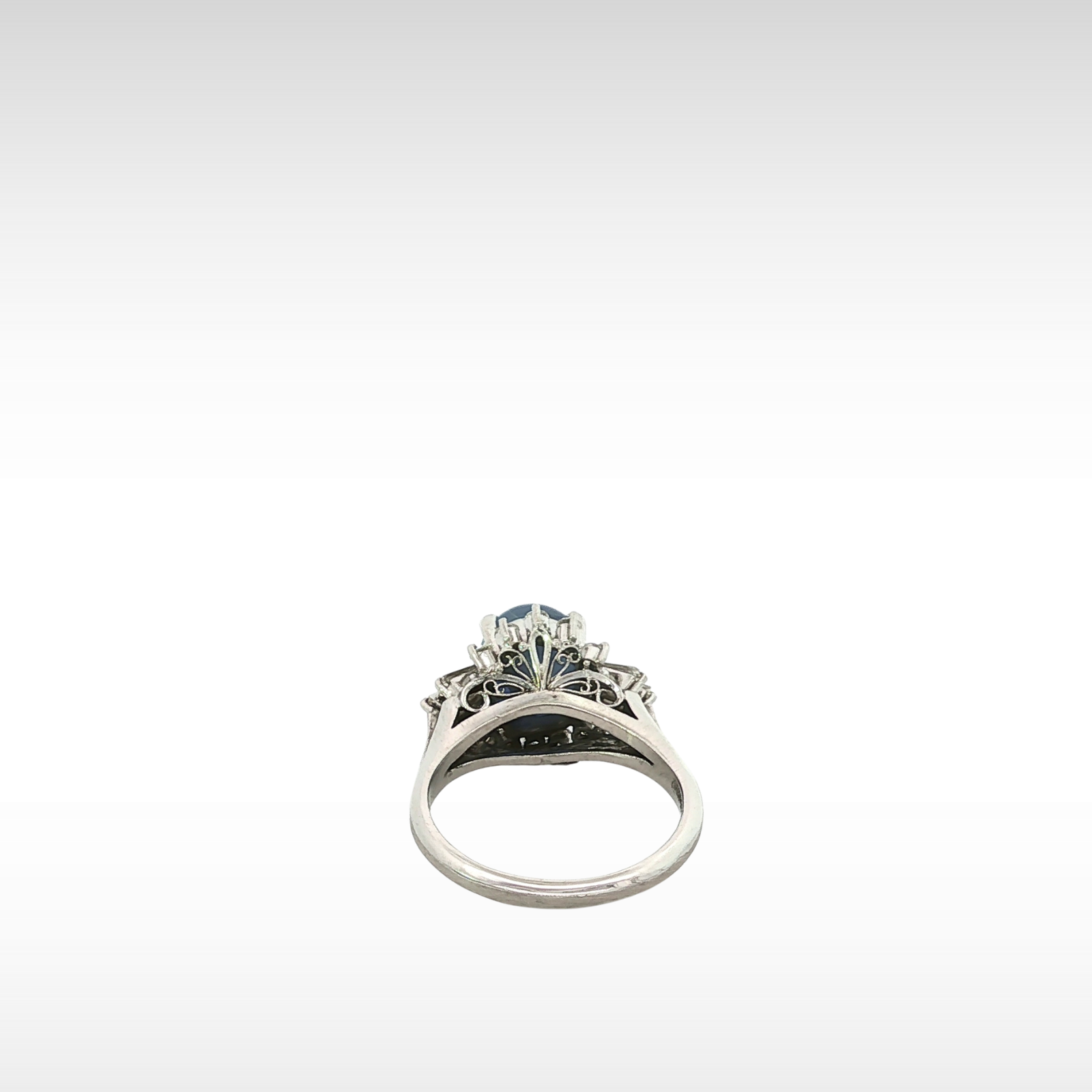 Star Sapphire Diamond Platinum Ring 7