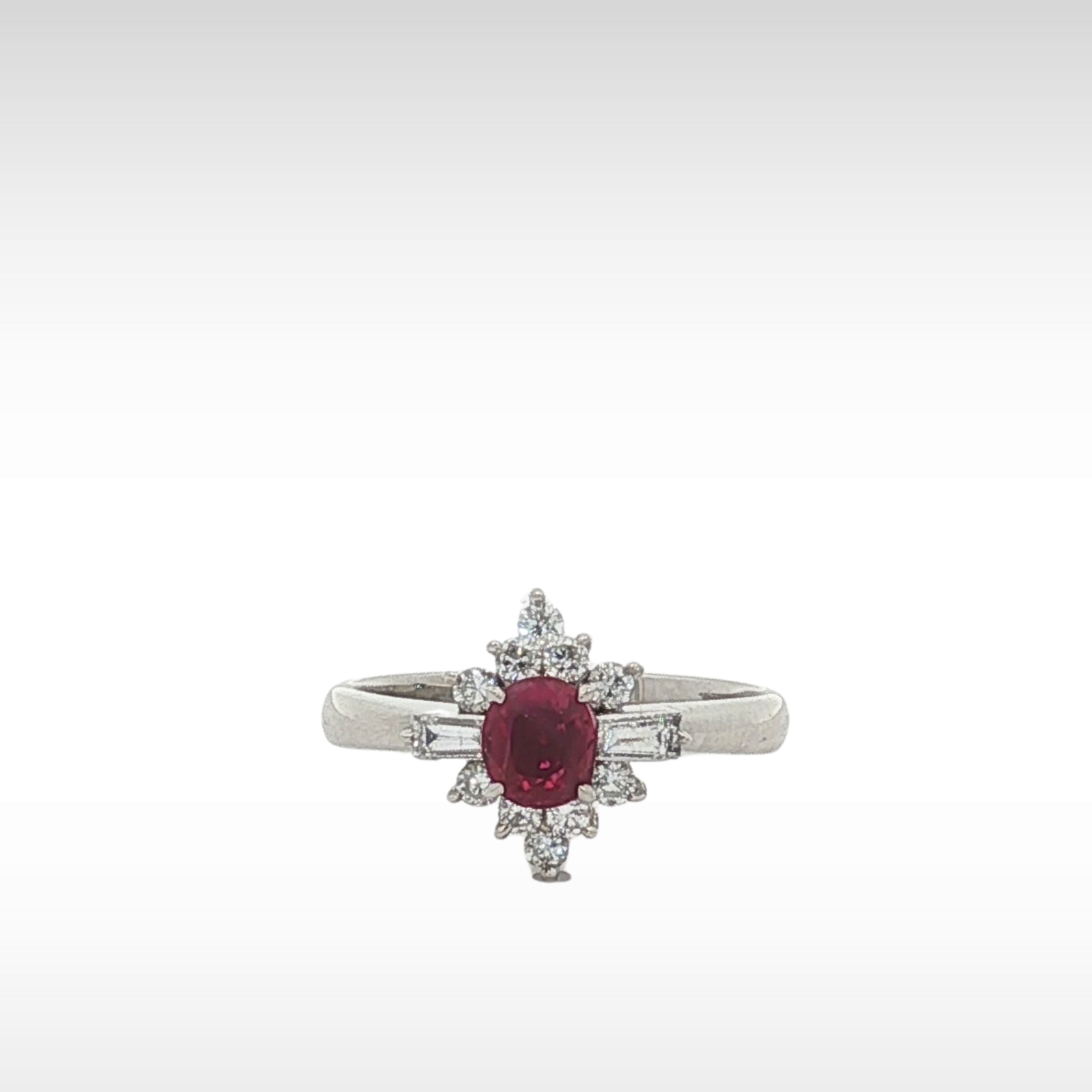 Ruby Diamond PT Ring 4.5