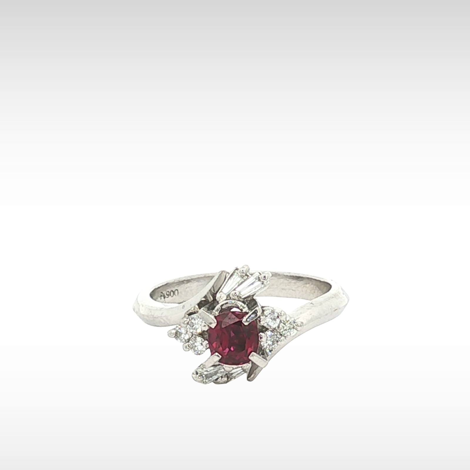 Ruby Diamond PT900 Ring 5.75