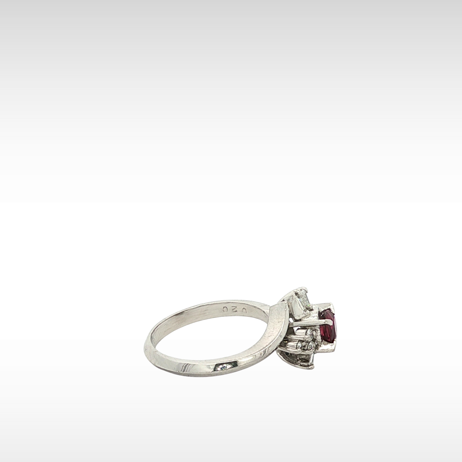 Ruby Diamond PT900 Ring 5.75