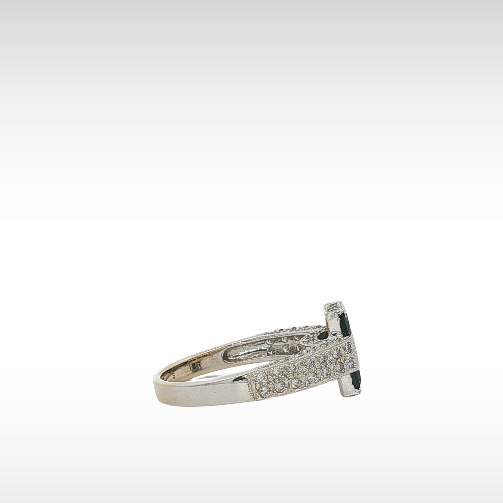 Sapphire Diamond White Gold Ring 6