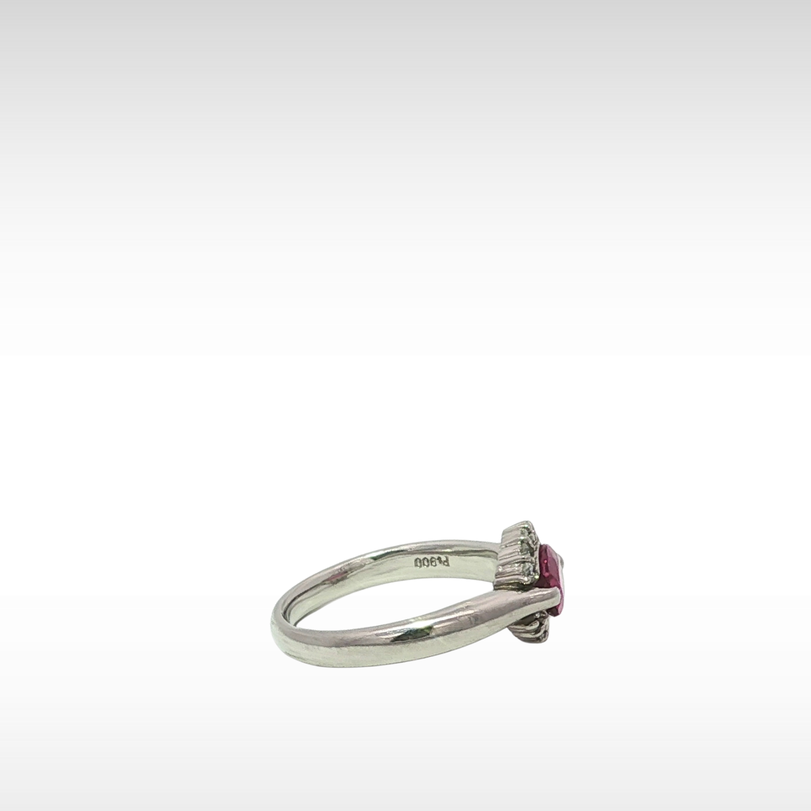 Tourmaline Diamond Platinum Ring 5.25