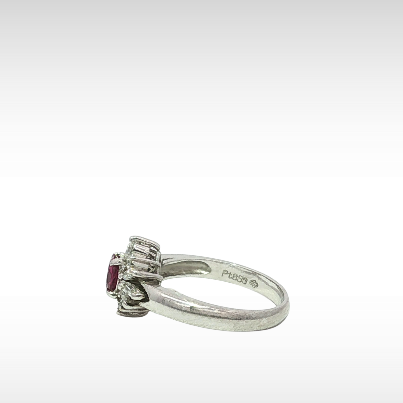 Ruby Diamond Platinum Ring 6