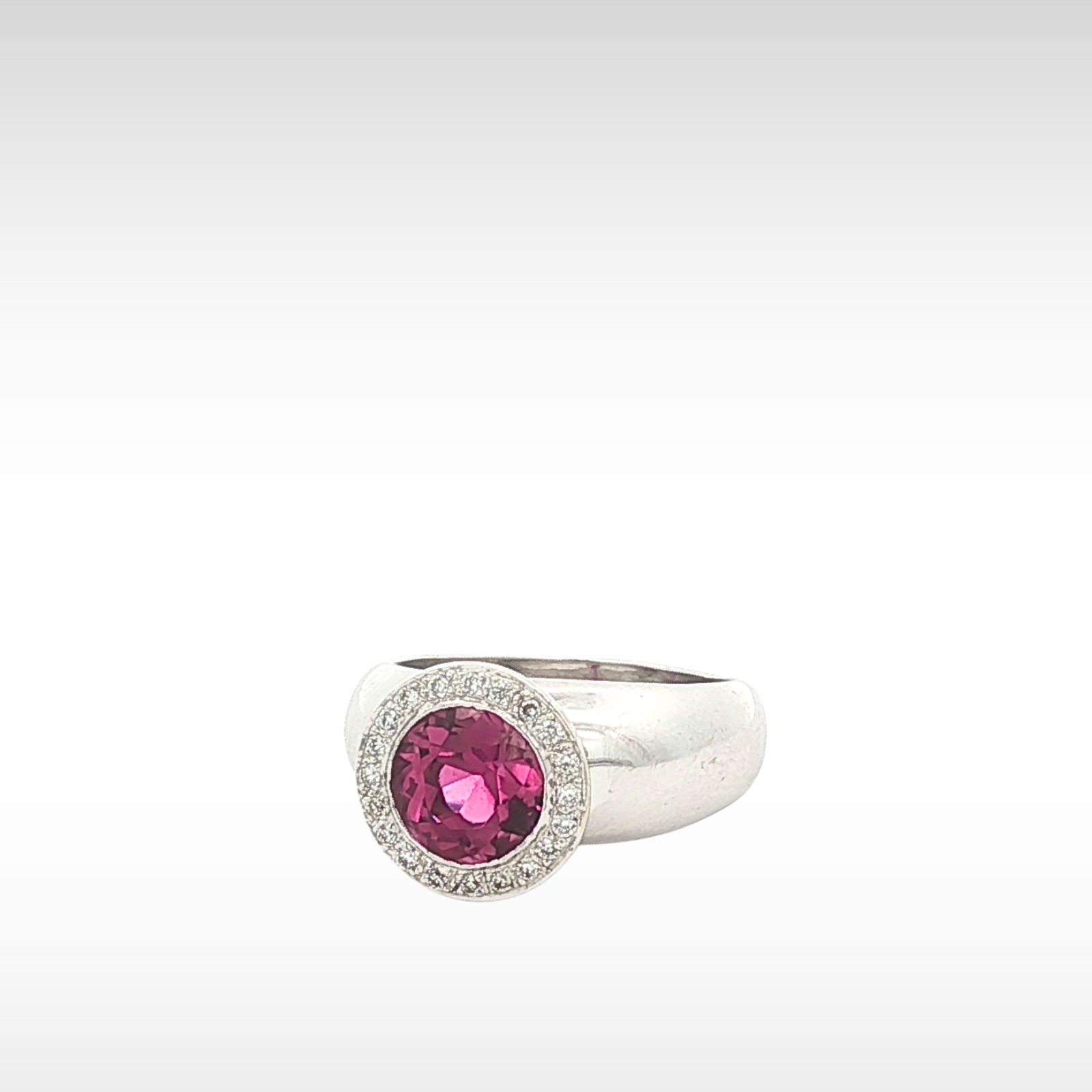 Tourmaline Diamond Ring Platinum 4.75