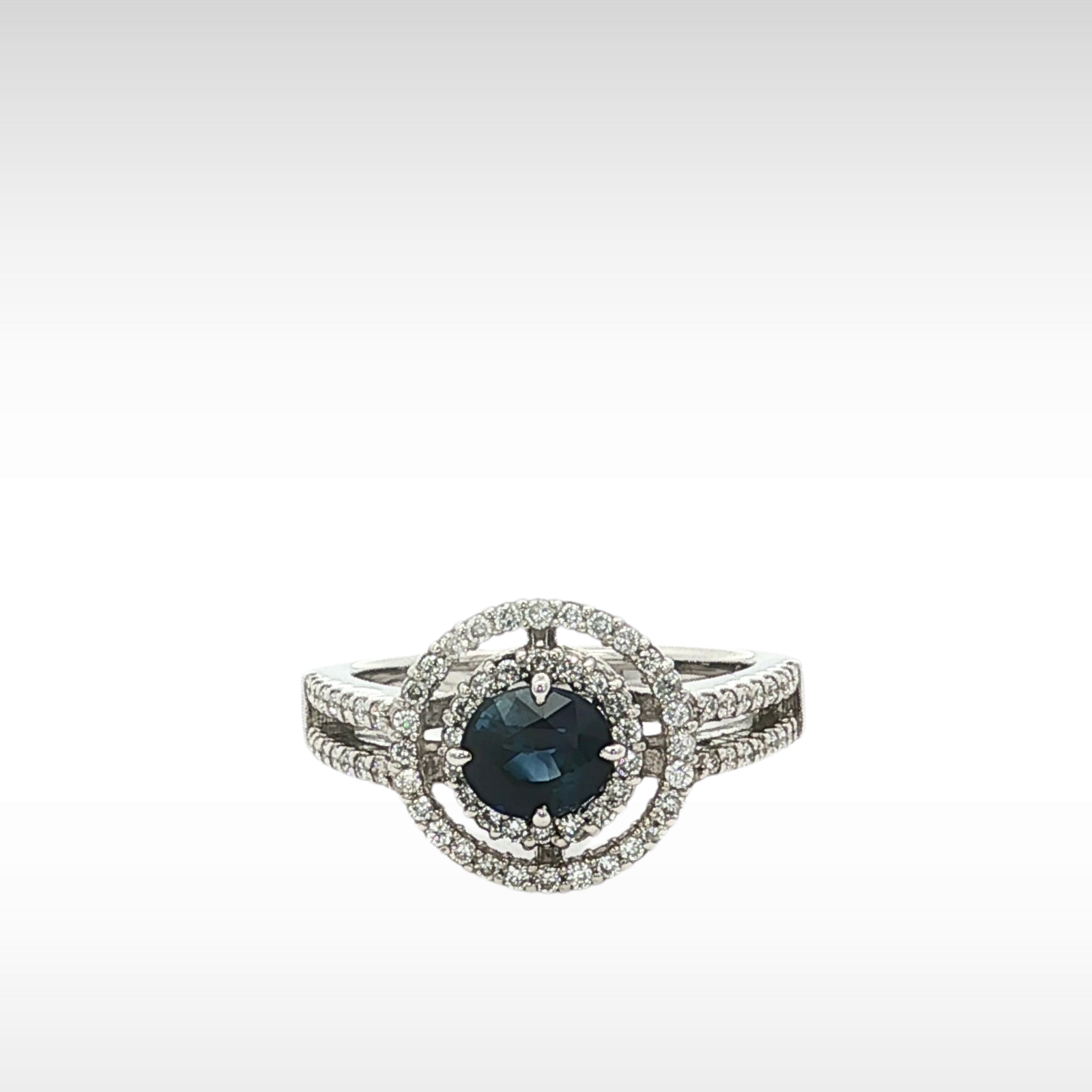 Saphire Diamond PT Ring 5.75