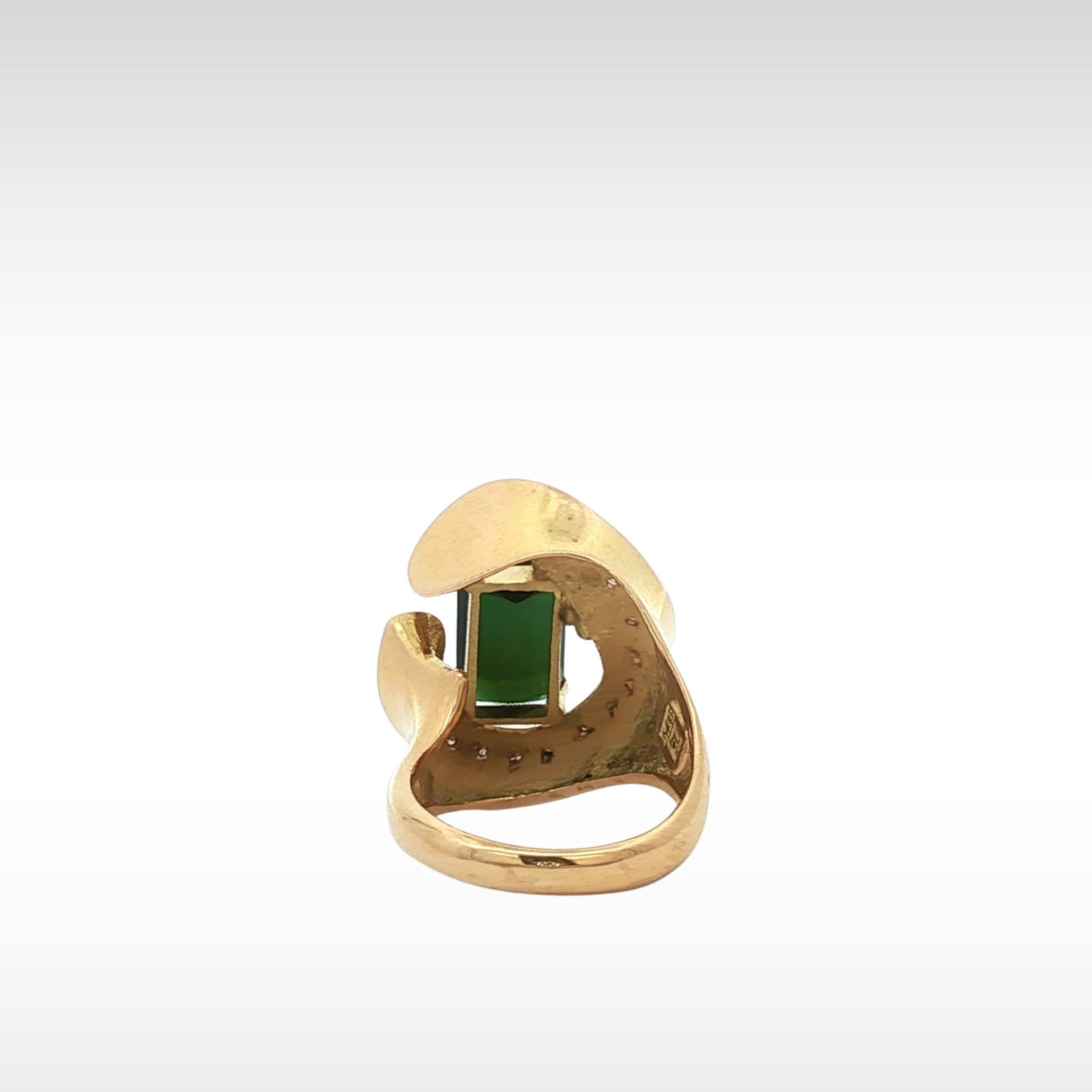 Tourmaline Diamond K18 Ring 4.5