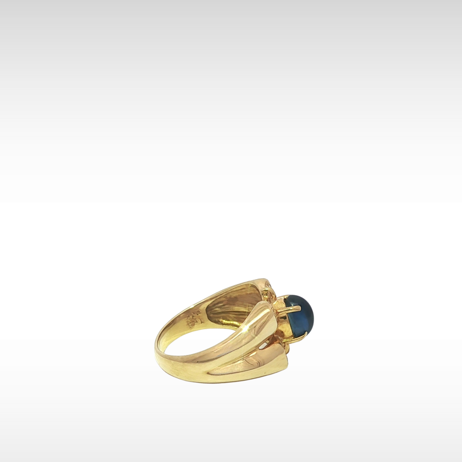 Sapphire Diamond Yellow Gold Ring 5.75