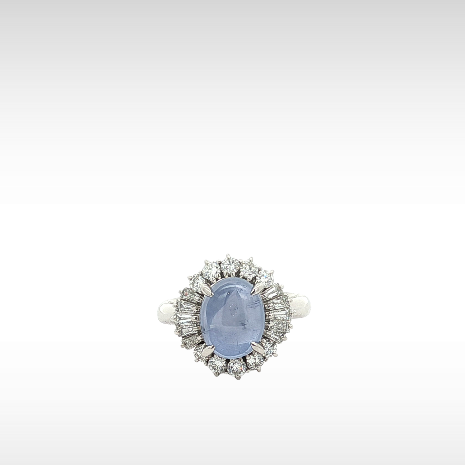 Star Sapphire Diamond PT Ring 7
