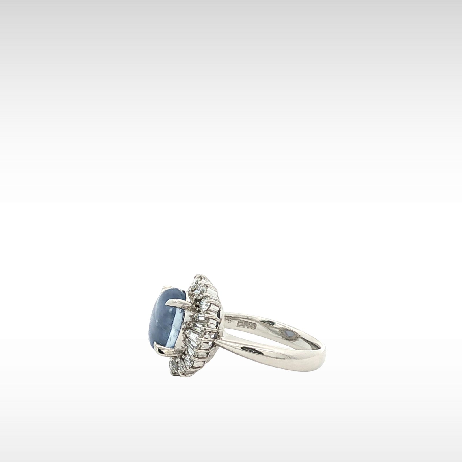 Star Sapphire Diamond PT Ring 7