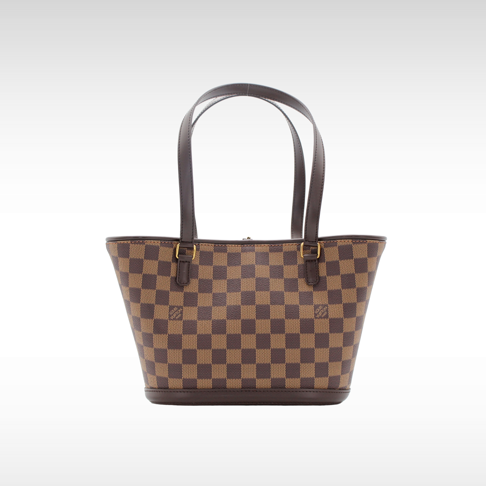 Manosque PM Damier Coated Canvas Ebene Tote Bag