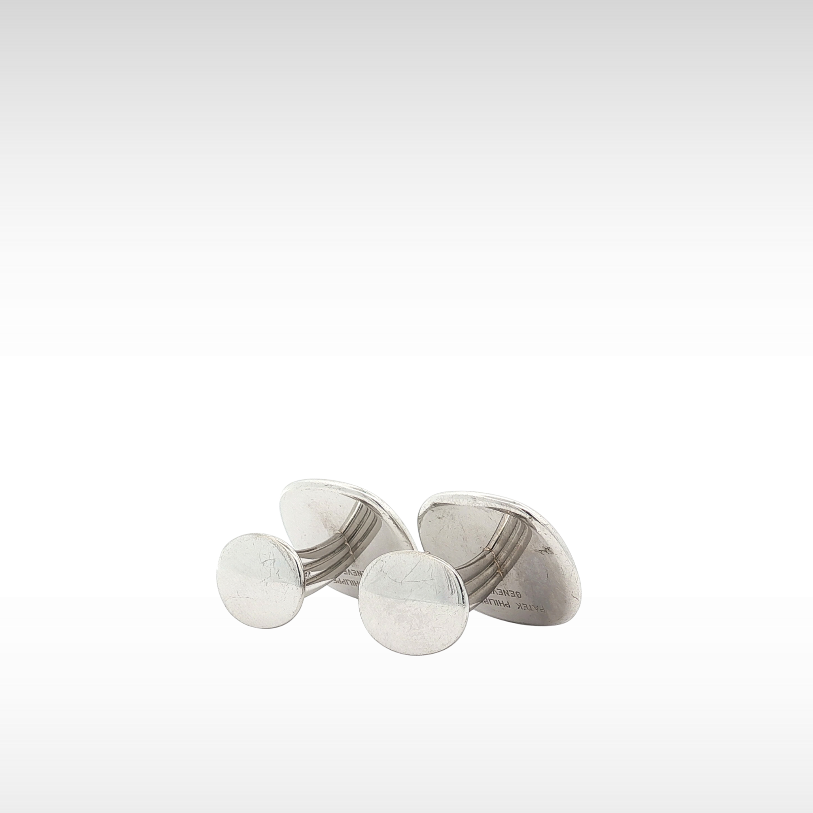 Ellipse Jumbo Cufflinks  White Gold