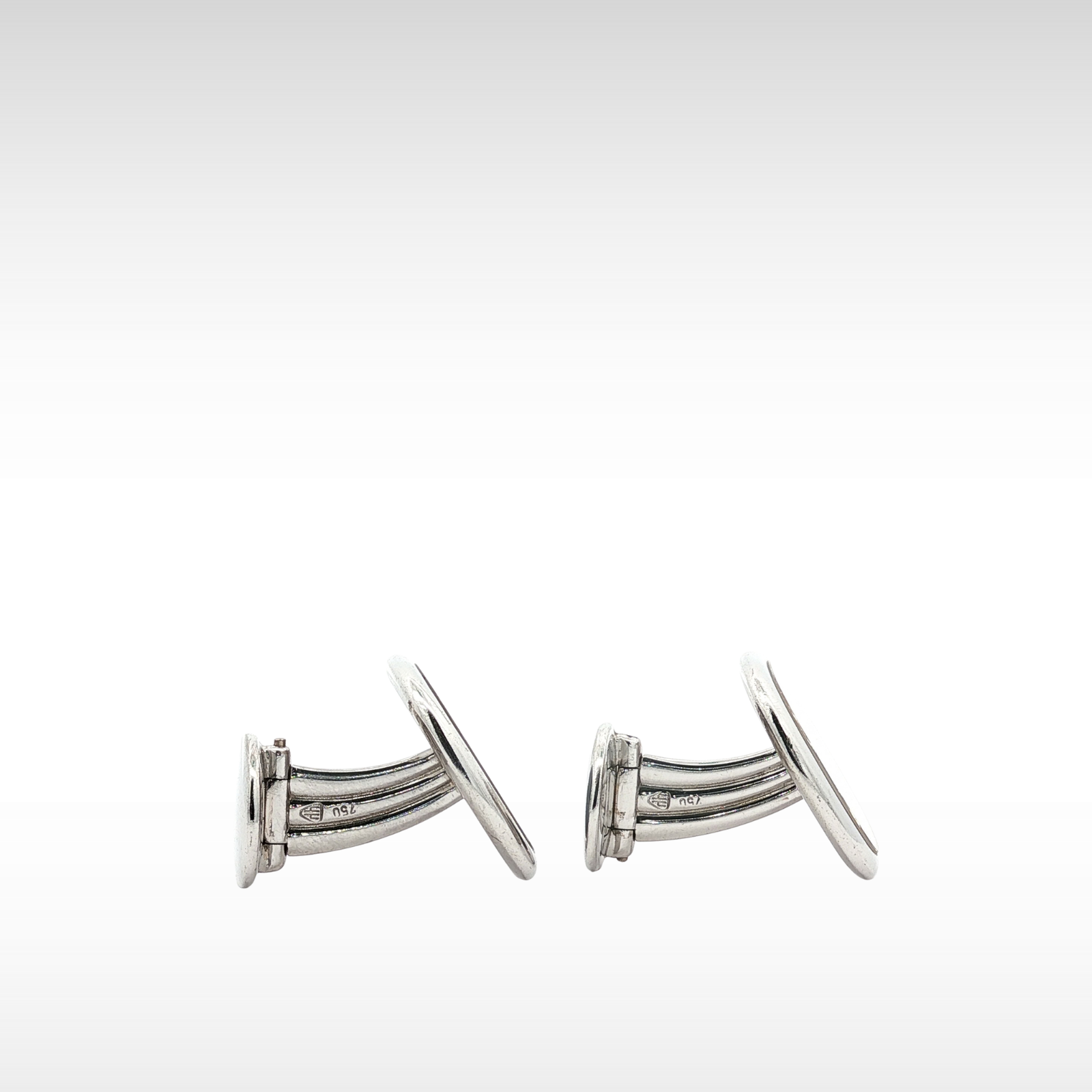 Ellipse Jumbo Cufflinks  White Gold