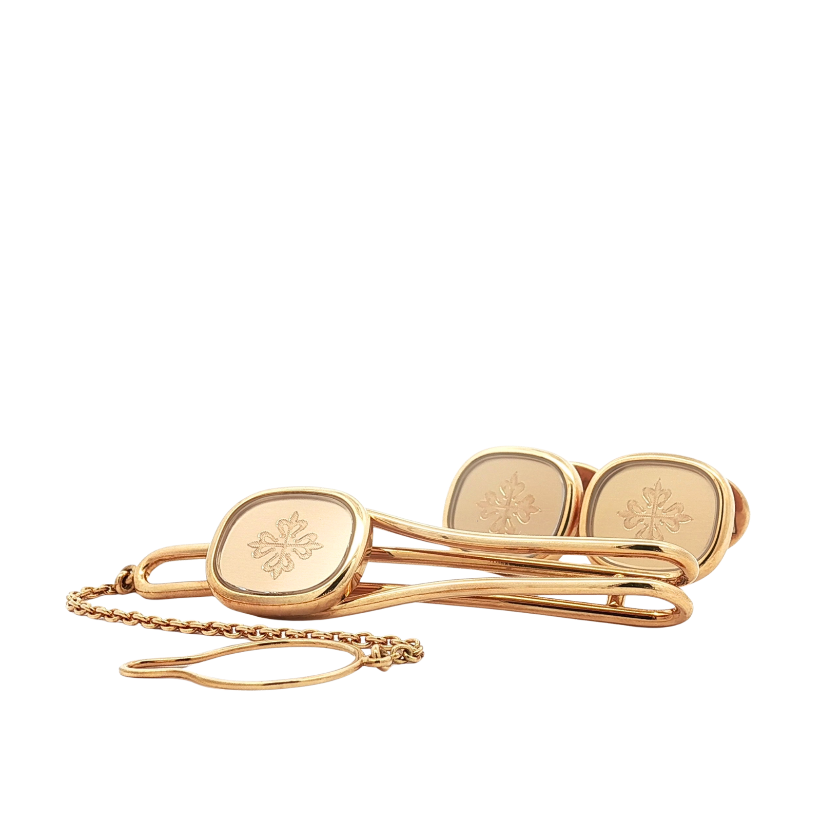 Ellipse Cufflinks & Tie Bar Yellow Gold