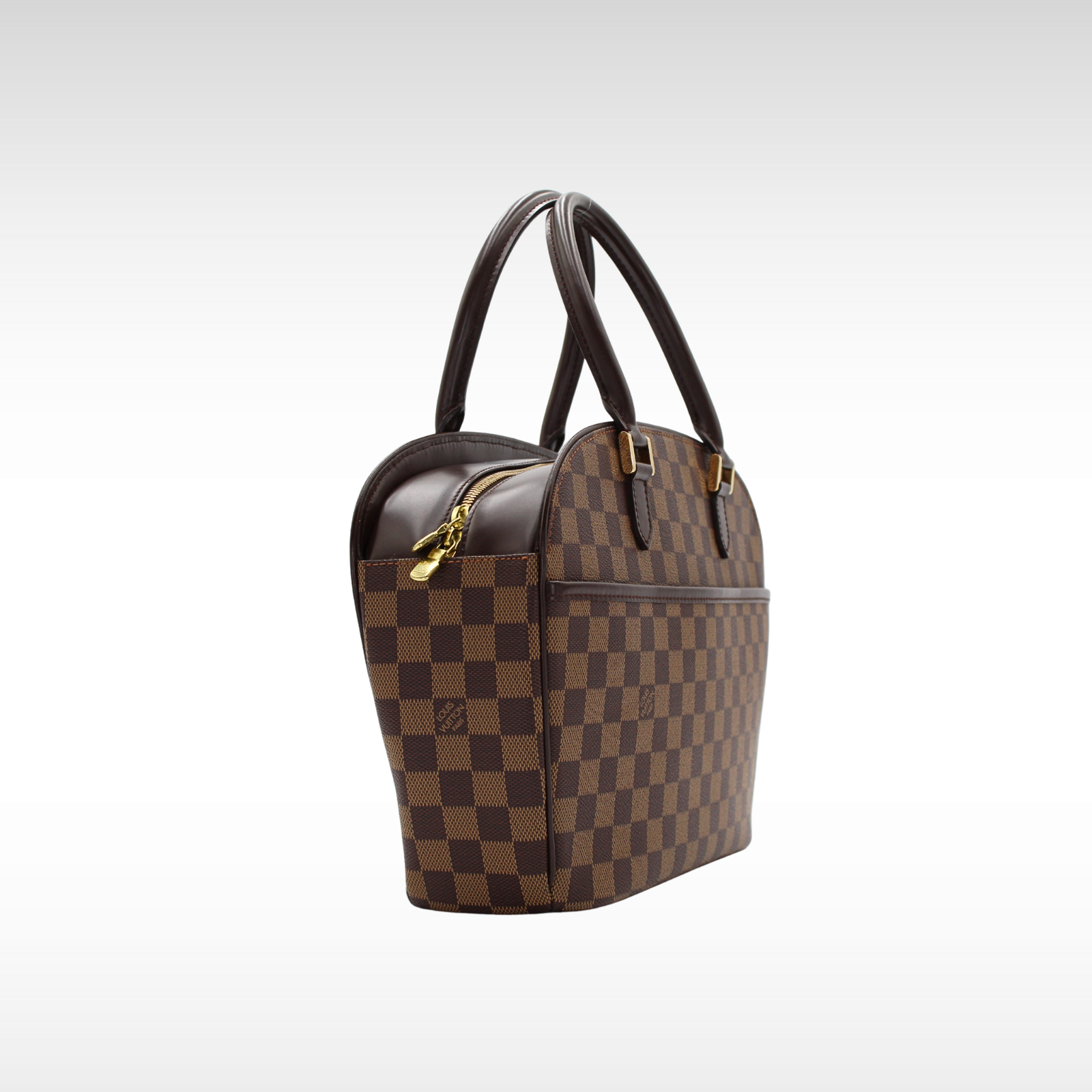 Saria Horizontal Damier Coated Canvas Ebene Hand Bag