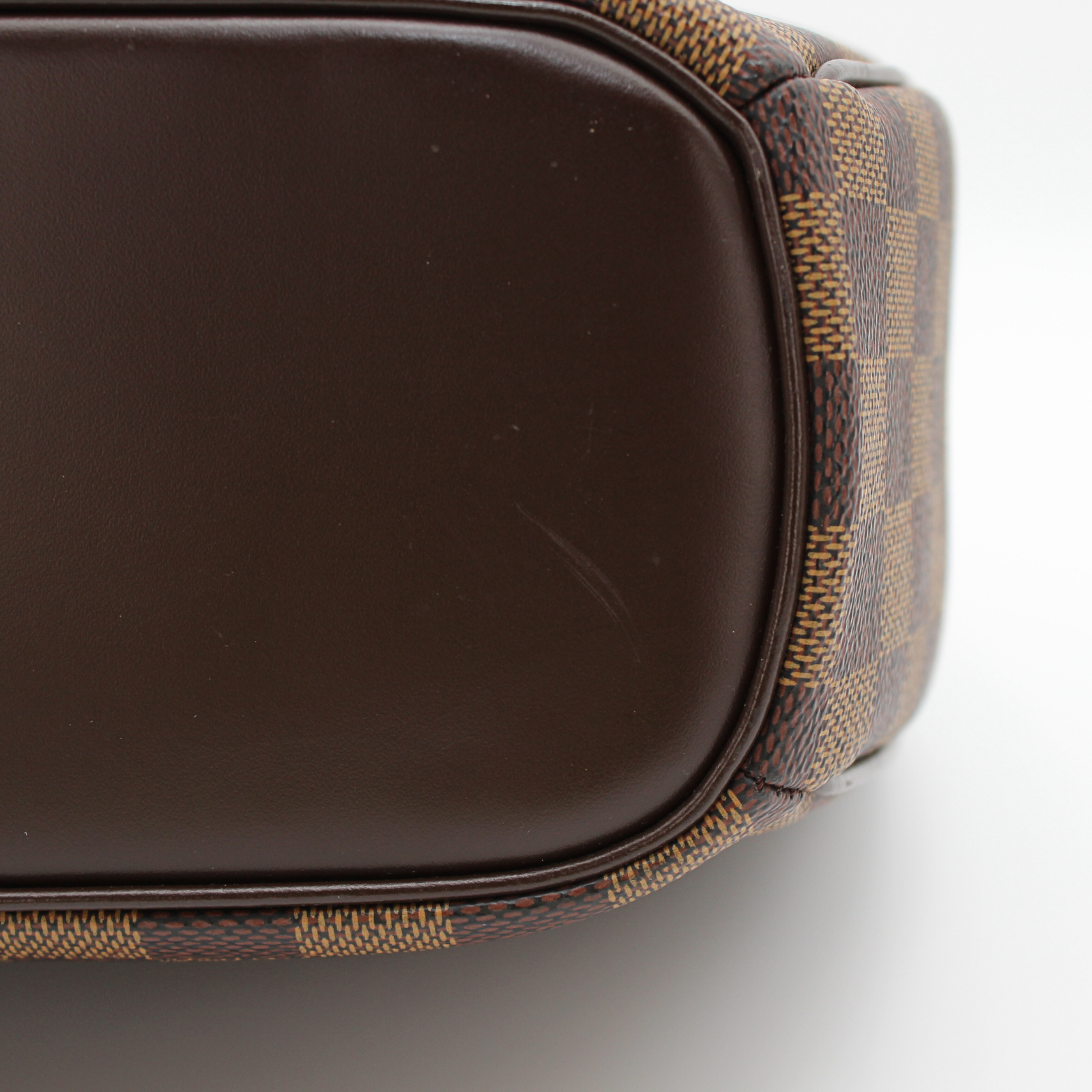 Saria Horizontal Damier Coated Canvas Ebene Hand Bag