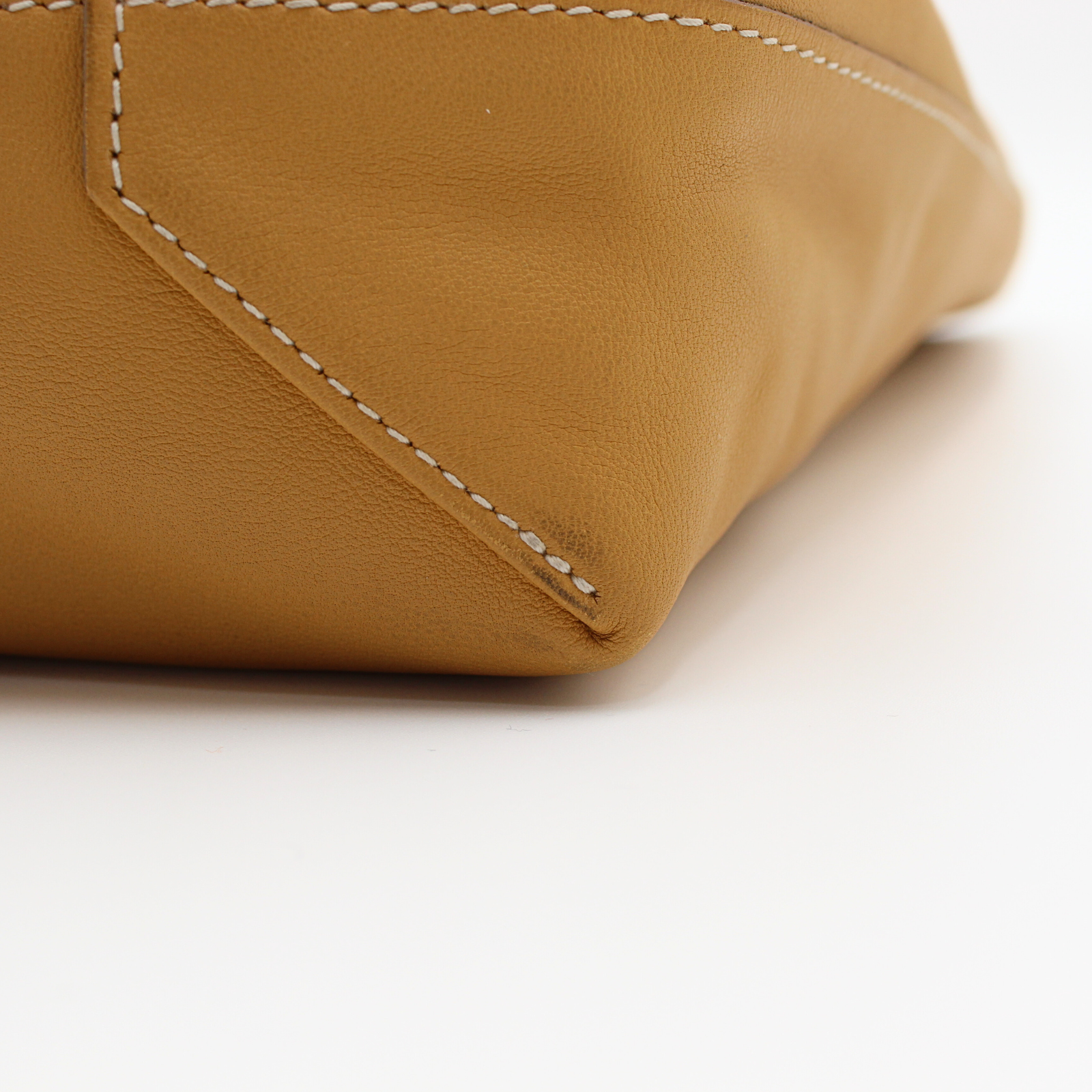 Double Sens 45 Taurillon Clemence White+Natural Sable Tote Bag