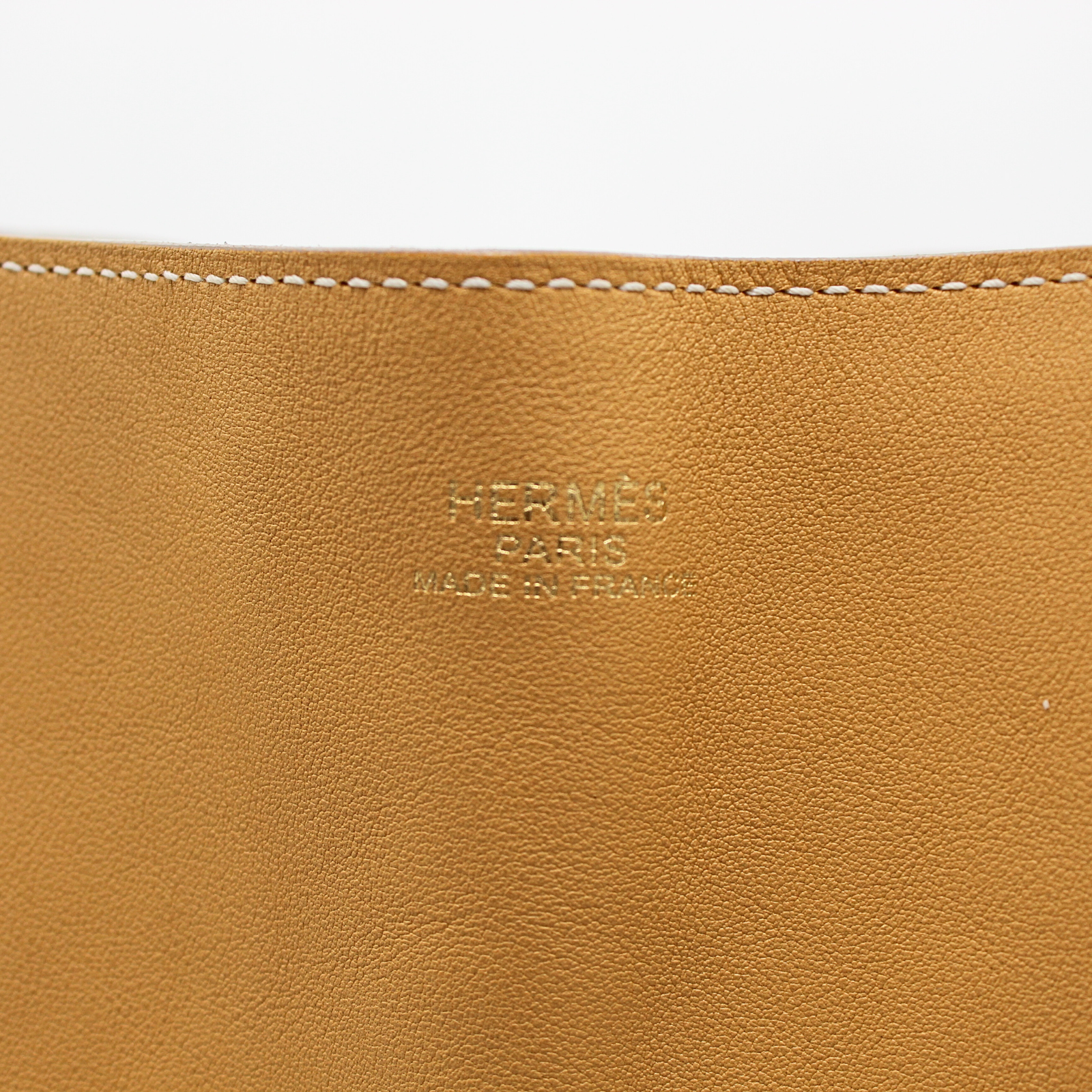 Double Sens 45 Taurillon Clemence White+Natural Sable Tote Bag