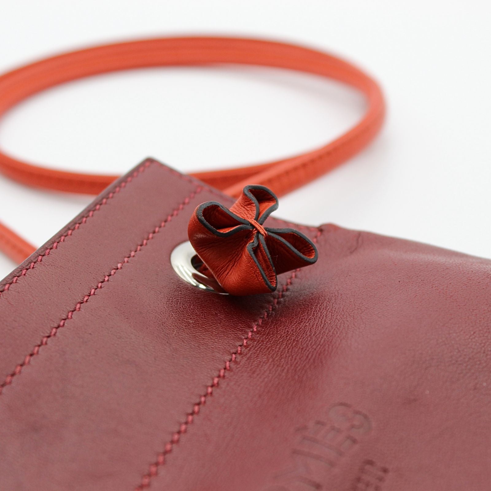 Sac Aline Mini Bicolor Agneau Rouge H+Terre Battue Crossbody Bag