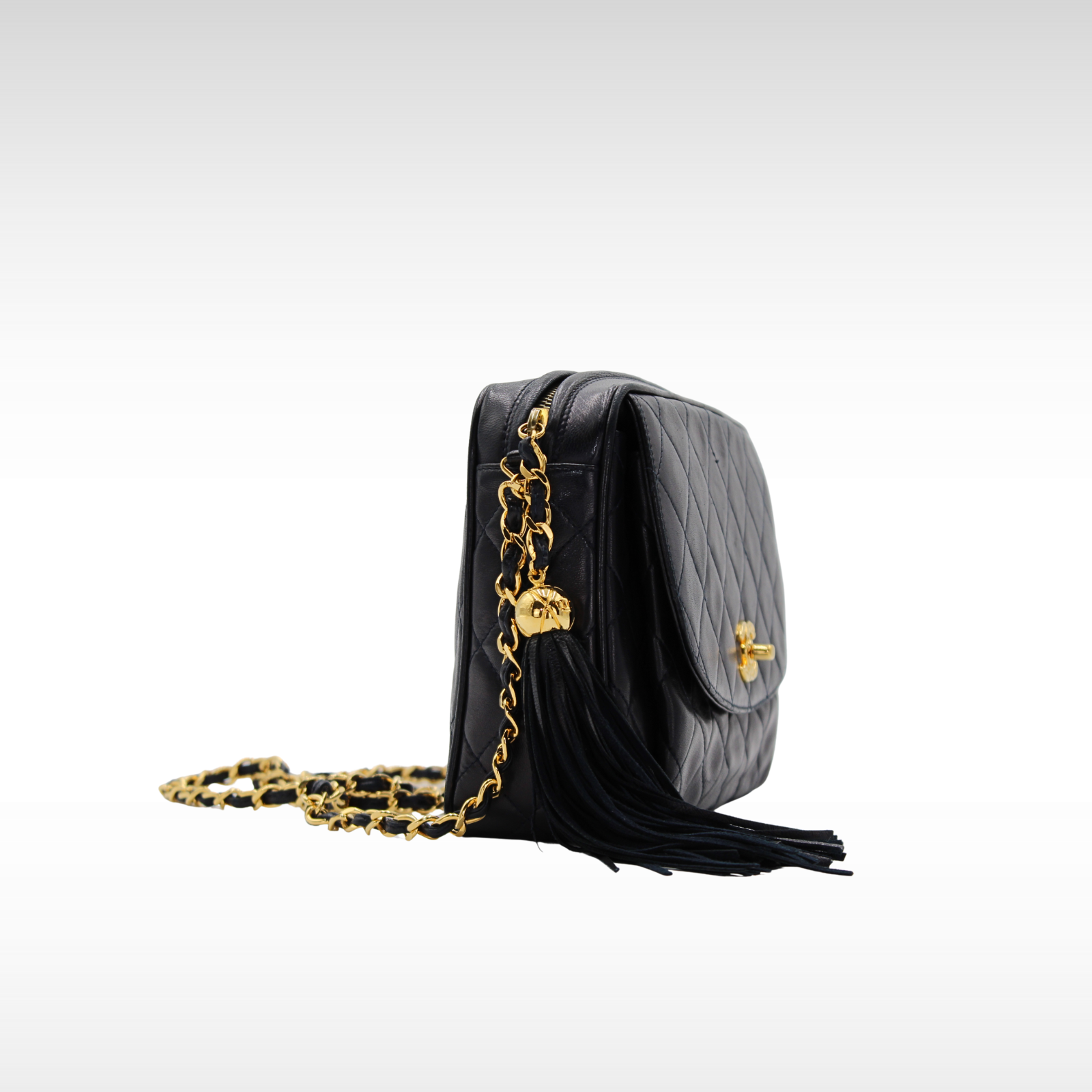 Lamb Navy Crossbody Bag