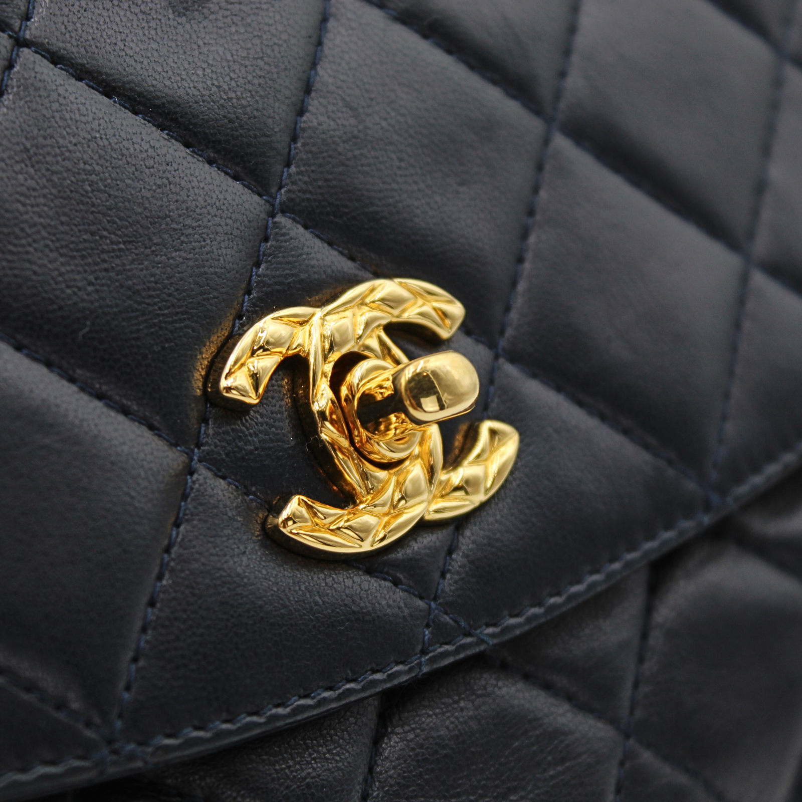 Lamb Navy Crossbody Bag