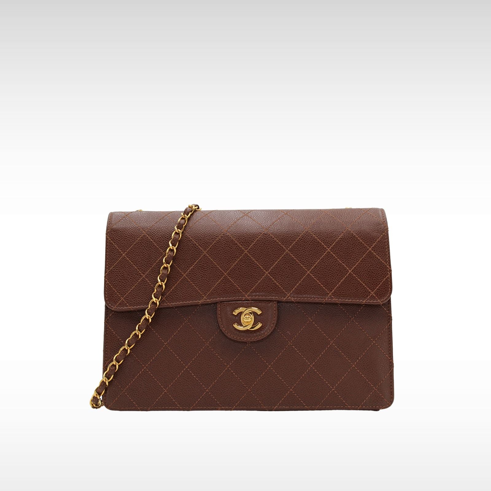 Caviar Brown Crossbody Bag